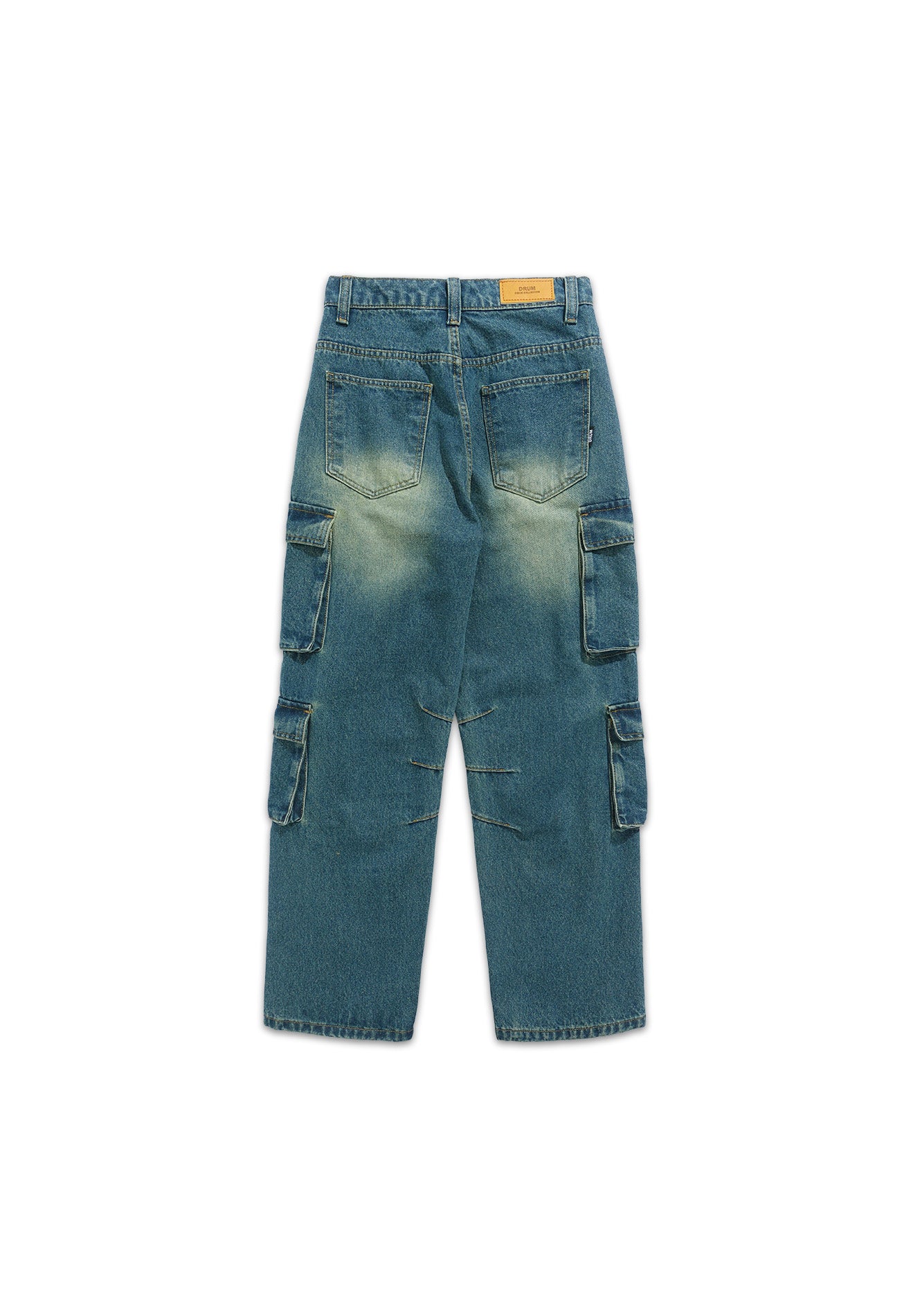 Select Women Denim Washed Pockets details Baggy Jeans- Dark Blue