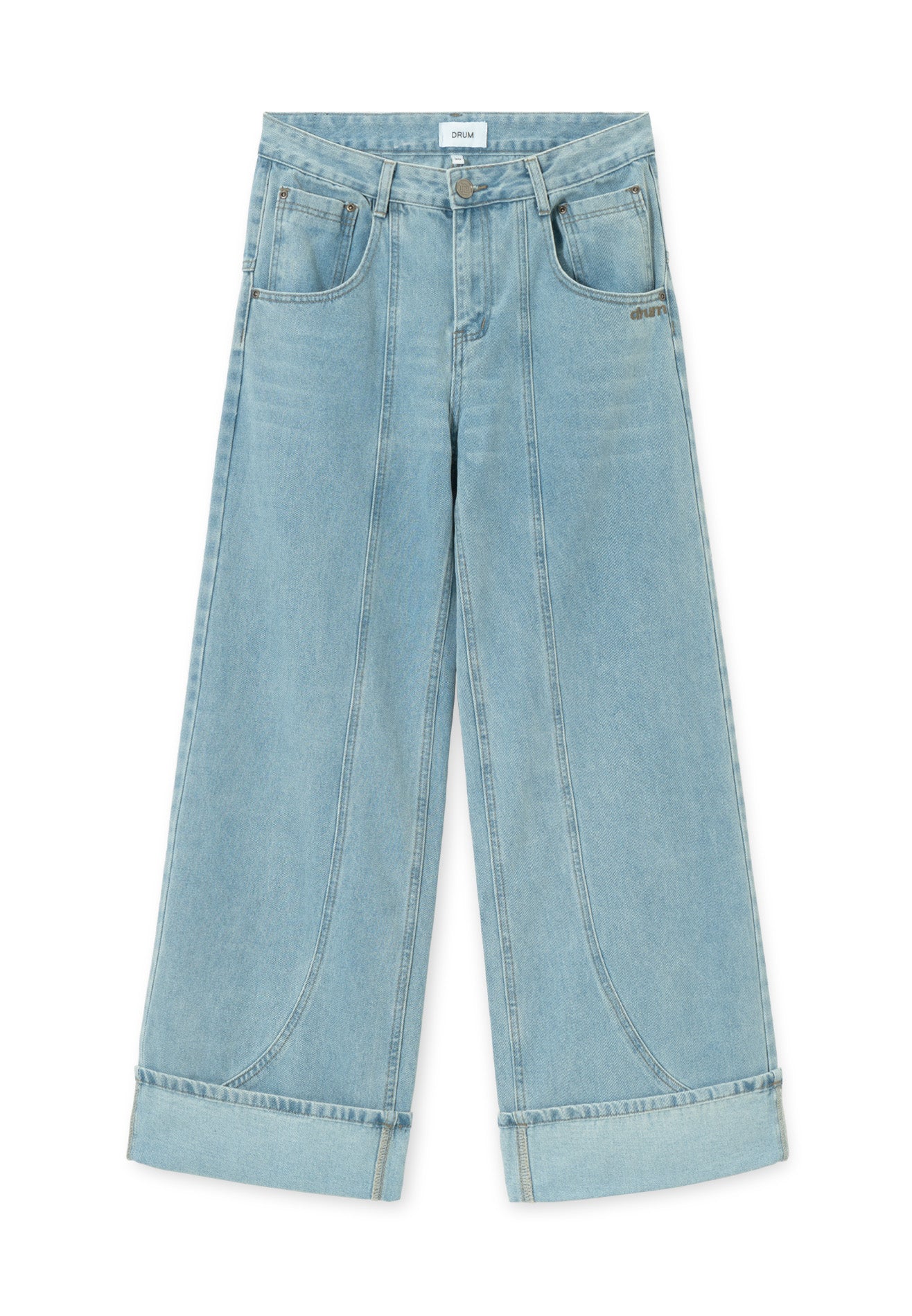 DRUM S. Folded up Baggy Jeans- Blue