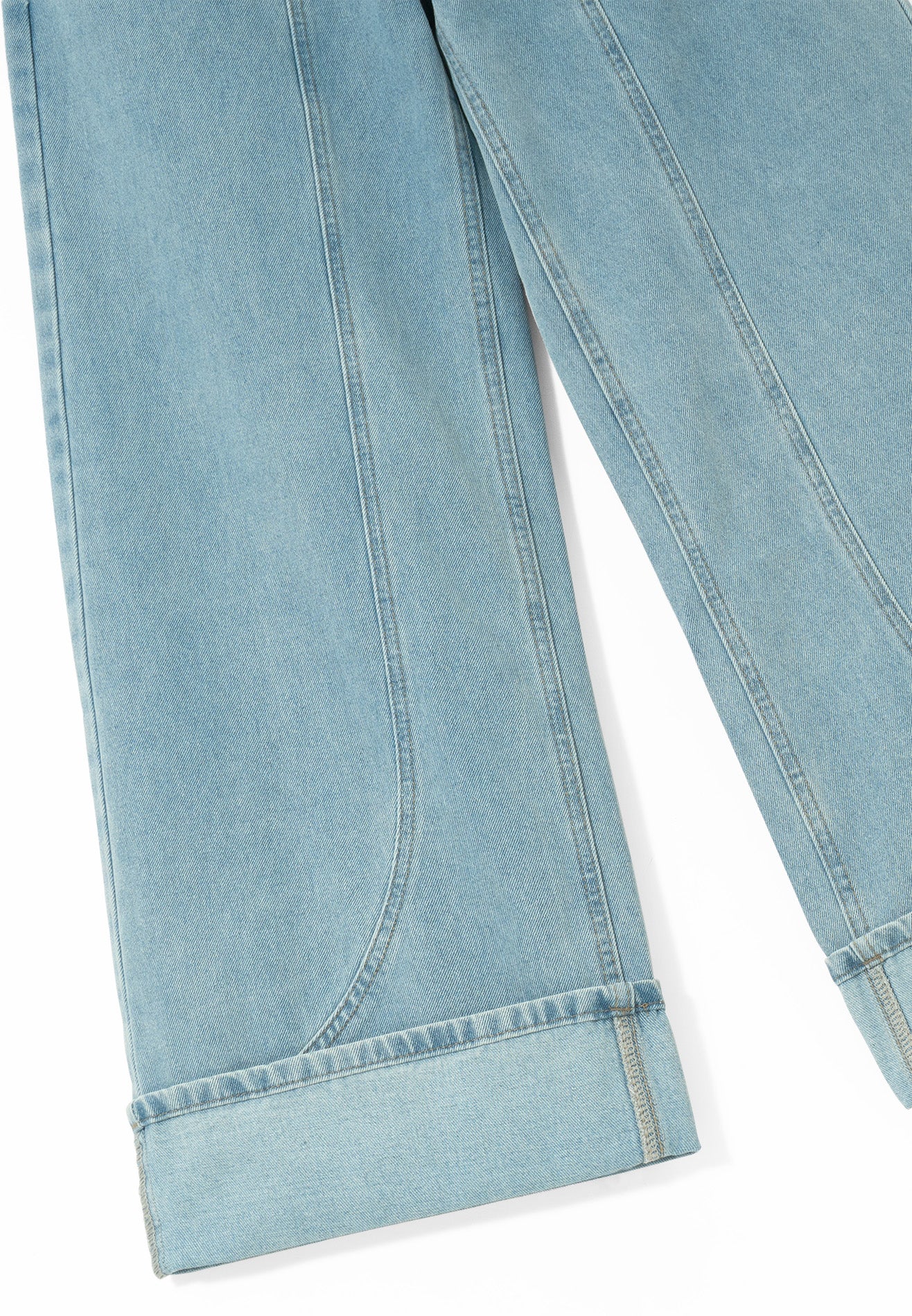 DRUM S. Folded up Baggy Jeans- Blue