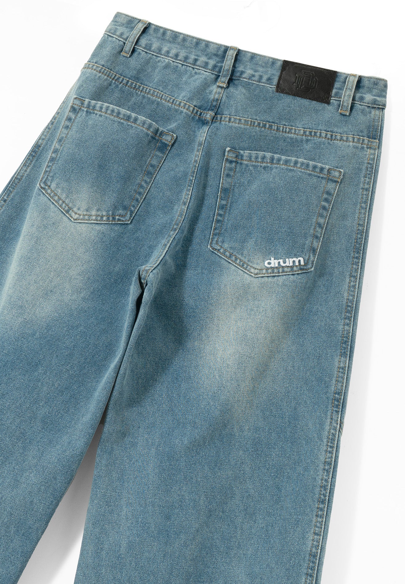 DRUM S. Grosgrain Tape Baggy Jeans- Light Blue