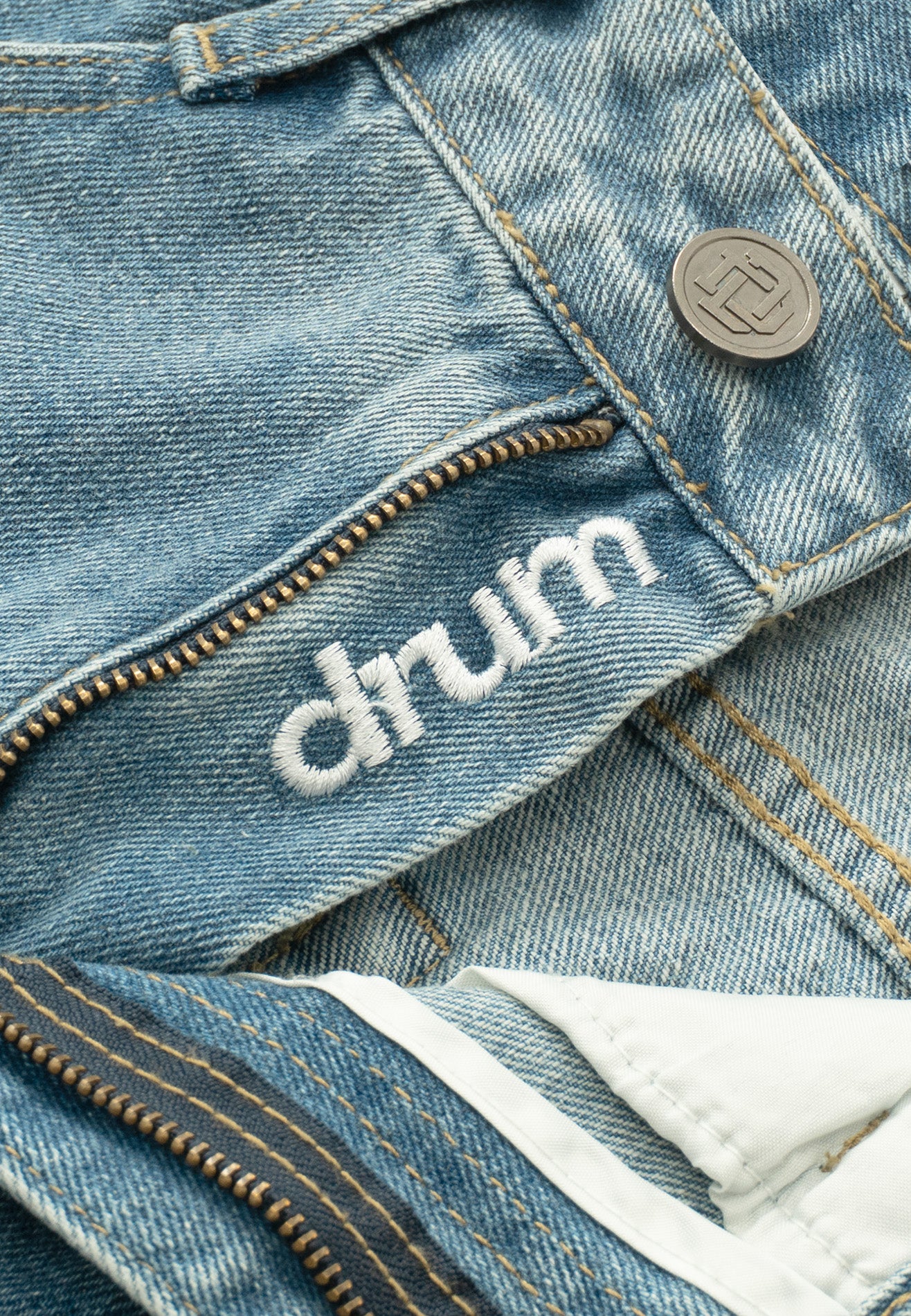 DRUM S. Grosgrain Tape Baggy Jeans- Light Blue