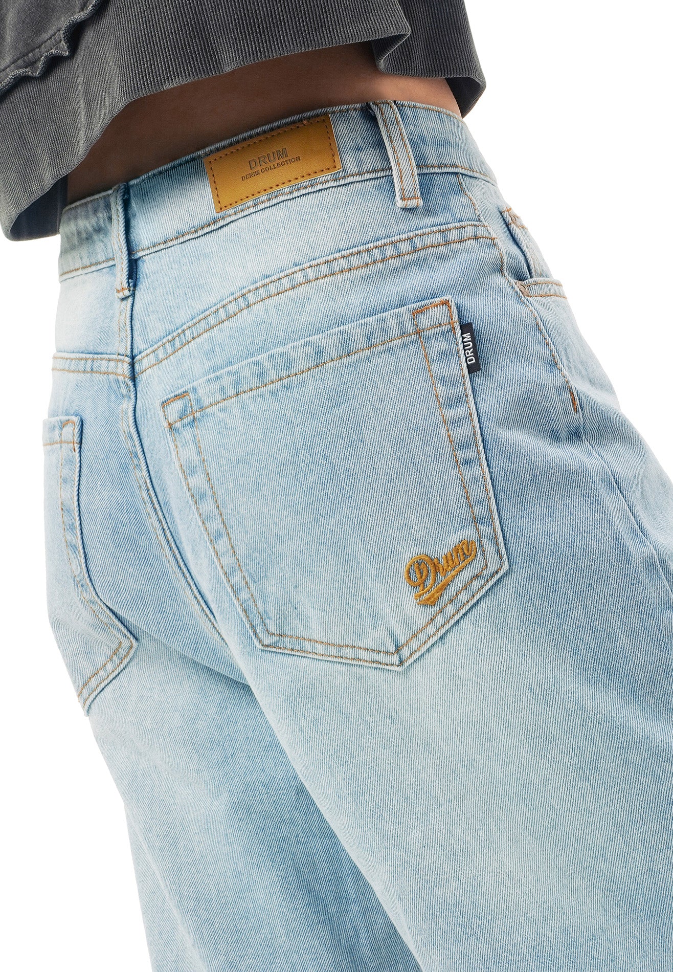 DRUM SELECT Women Wide Flare Long Jeans- Light Blue