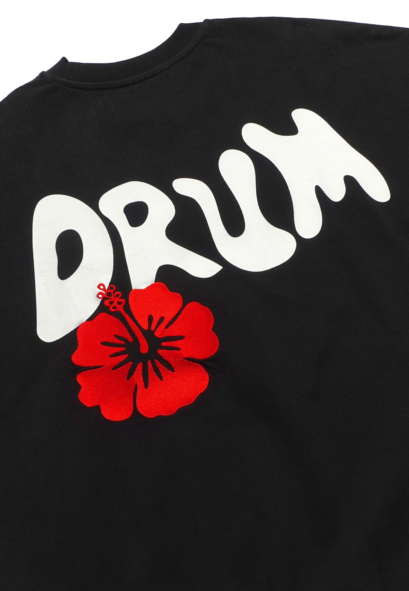 DRUM | ULTRAMAN Hibiscus Icon Stone Wash Oversized Jumper- Black