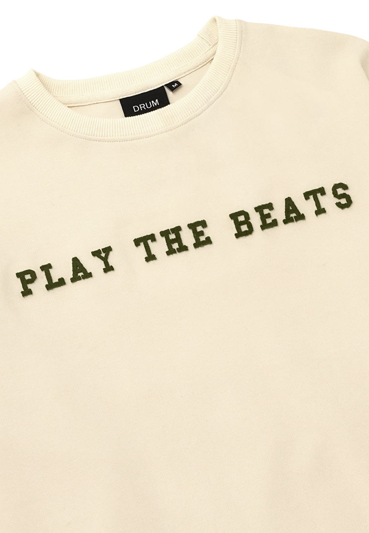 DRUM SELECT Women Toothbrush Embroidery Crop Jumper - Beige