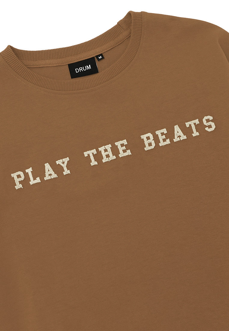 DRUM SELECT Women Toothbrush Embroidery Crop Jumper - Brown