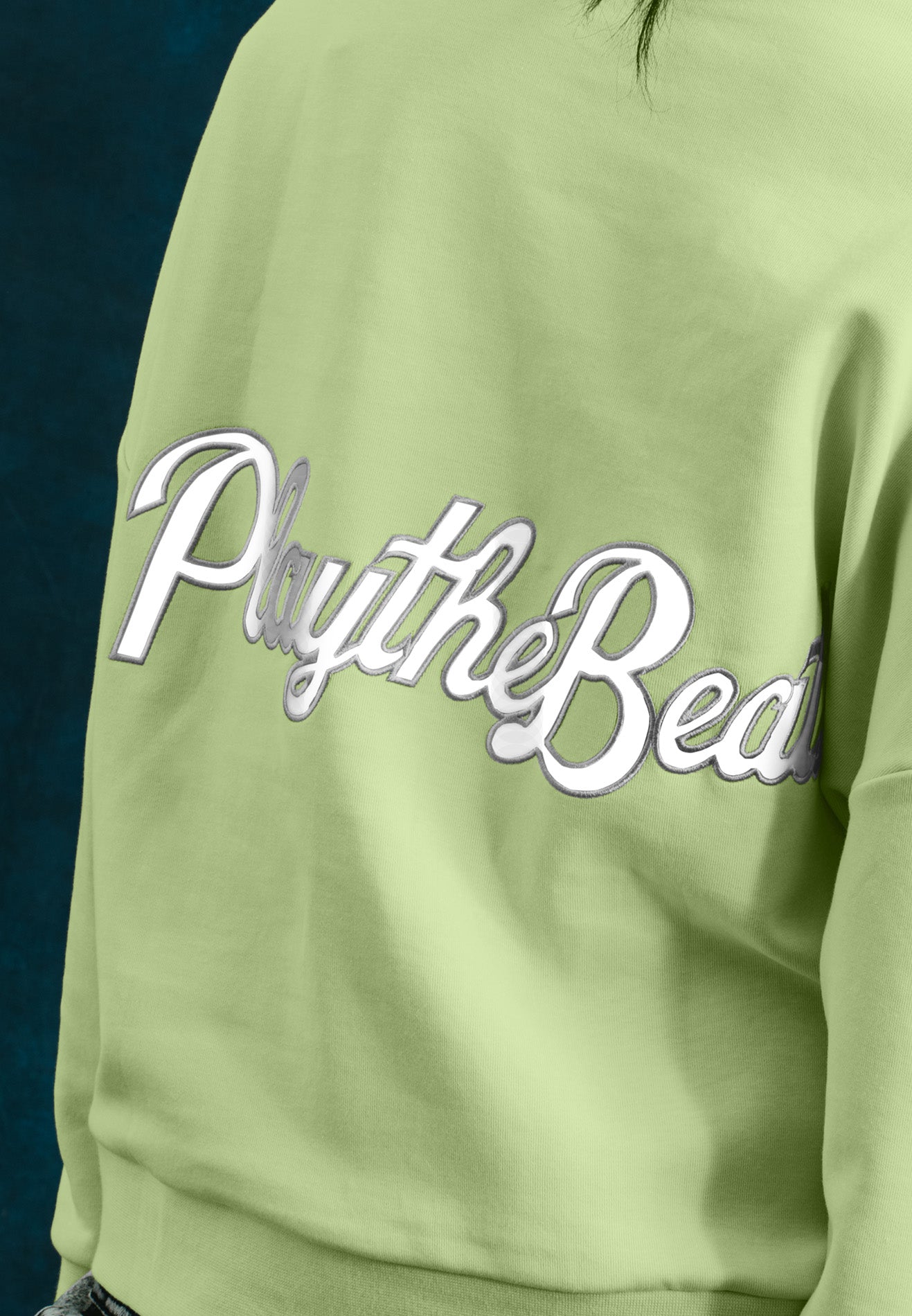 SELECT Women Oversized Reflective Jumper - Green