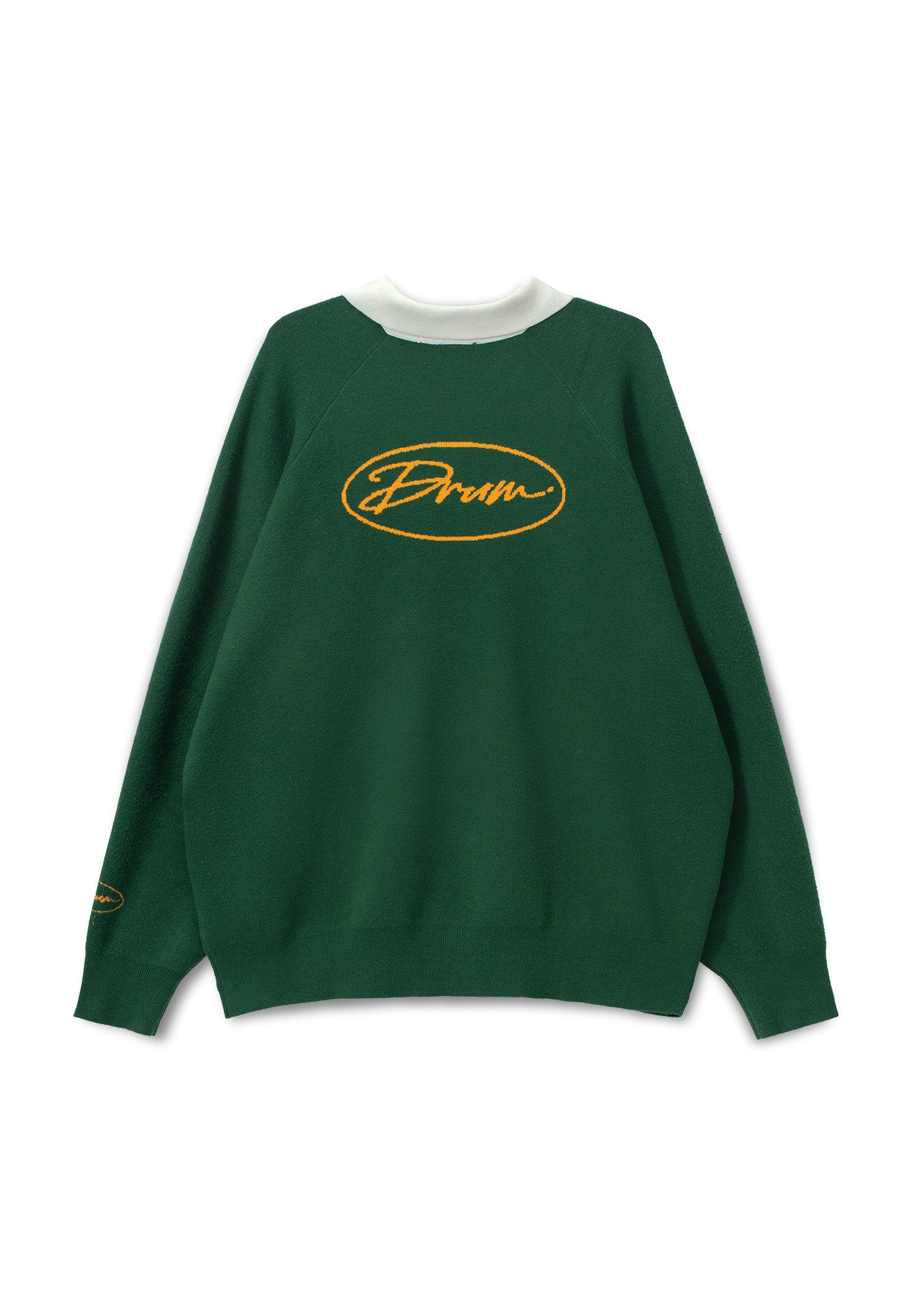 DRUM S. Polo Knitted Long Sleeve Sweater - Dark Green