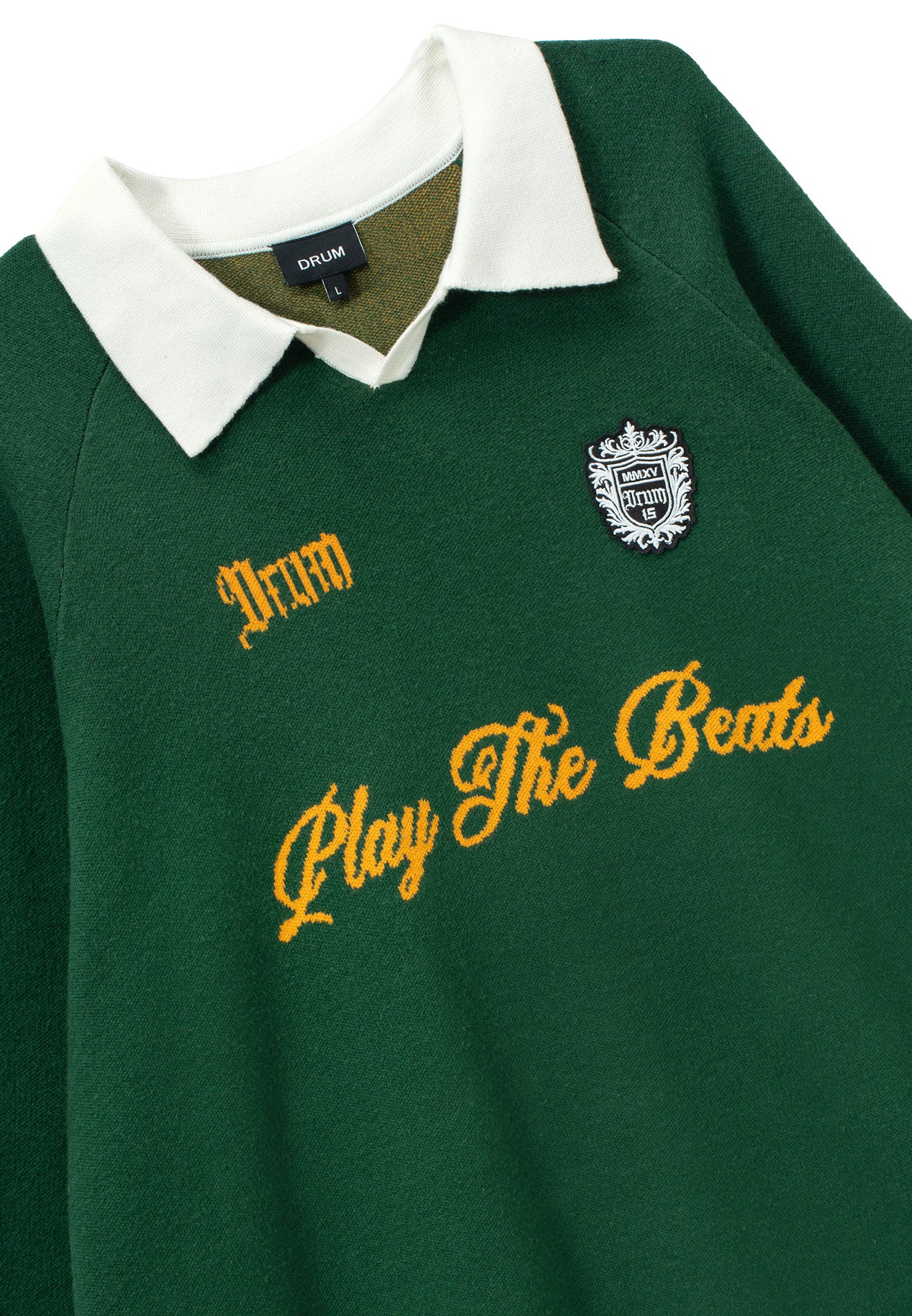 DRUM S. Polo Knitted Long Sleeve Sweater - Dark Green