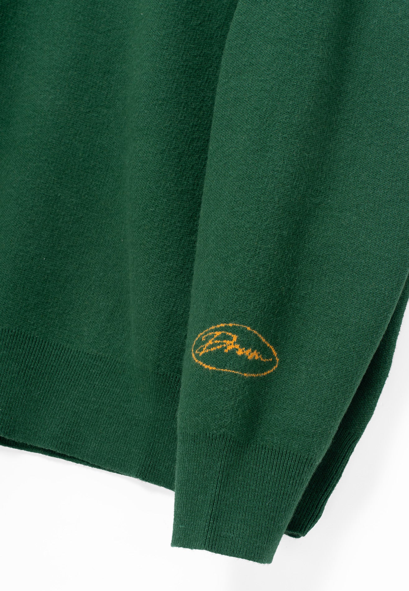DRUM S. Polo Knitted Long Sleeve Sweater - Dark Green