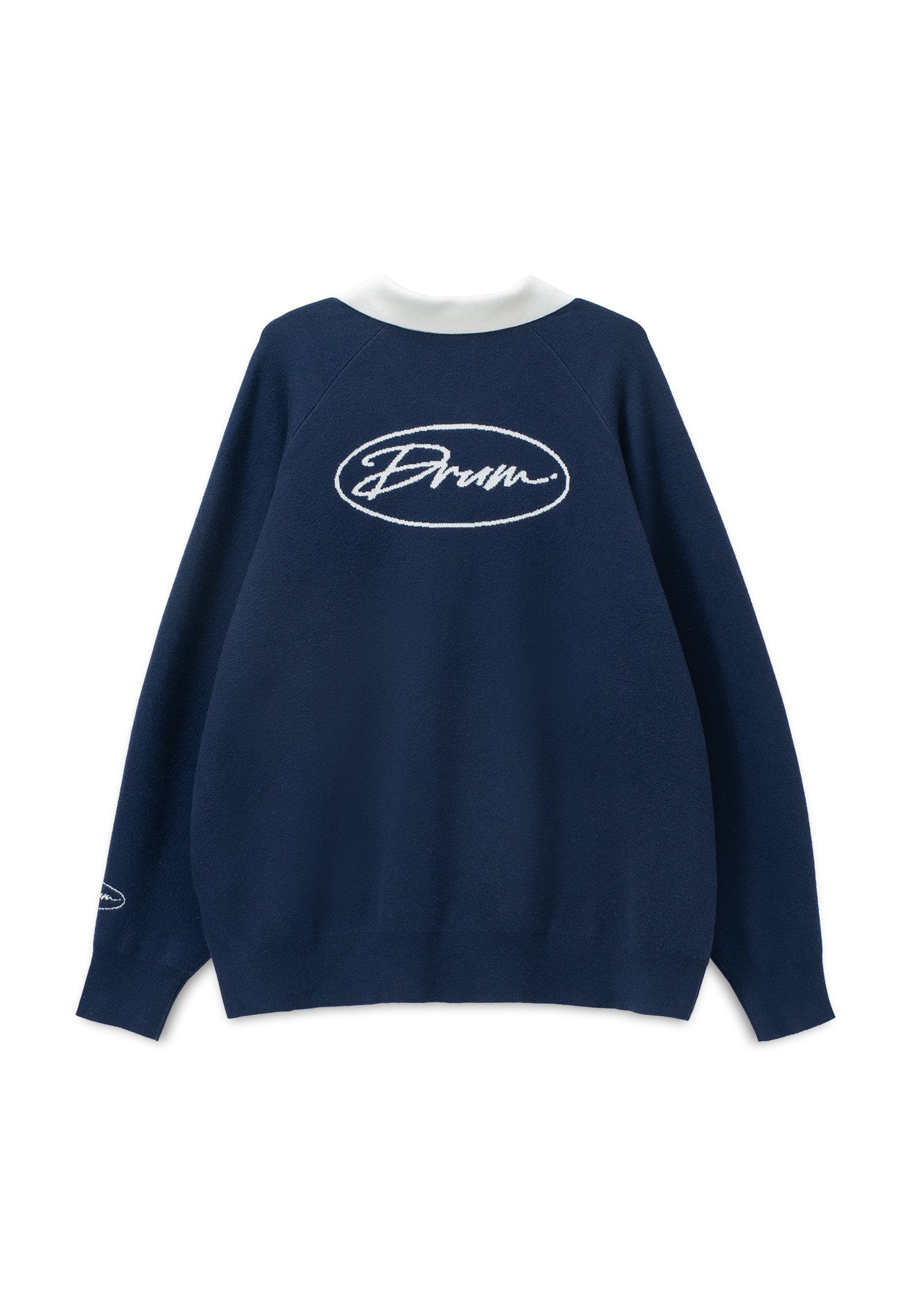 DRUM S. Polo Knitted Long Sleeve Sweater - Navy