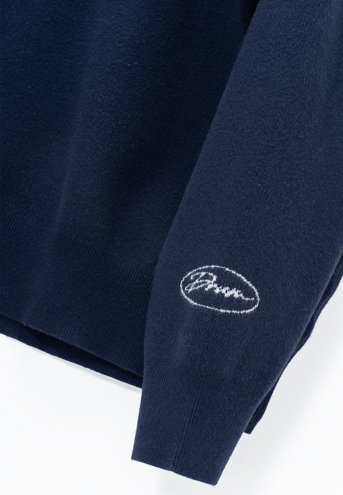 DRUM S. Polo Knitted Long Sleeve Sweater - Navy