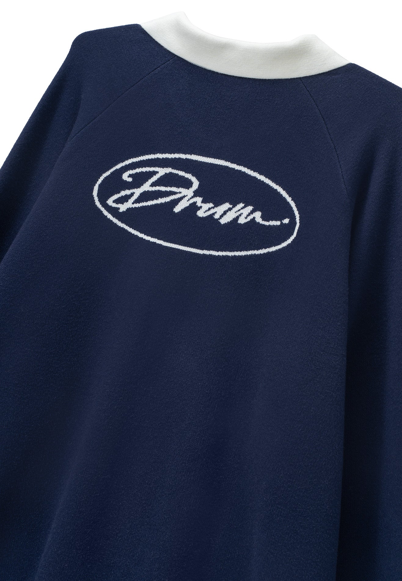DRUM S. Polo Knitted Long Sleeve Sweater - Navy