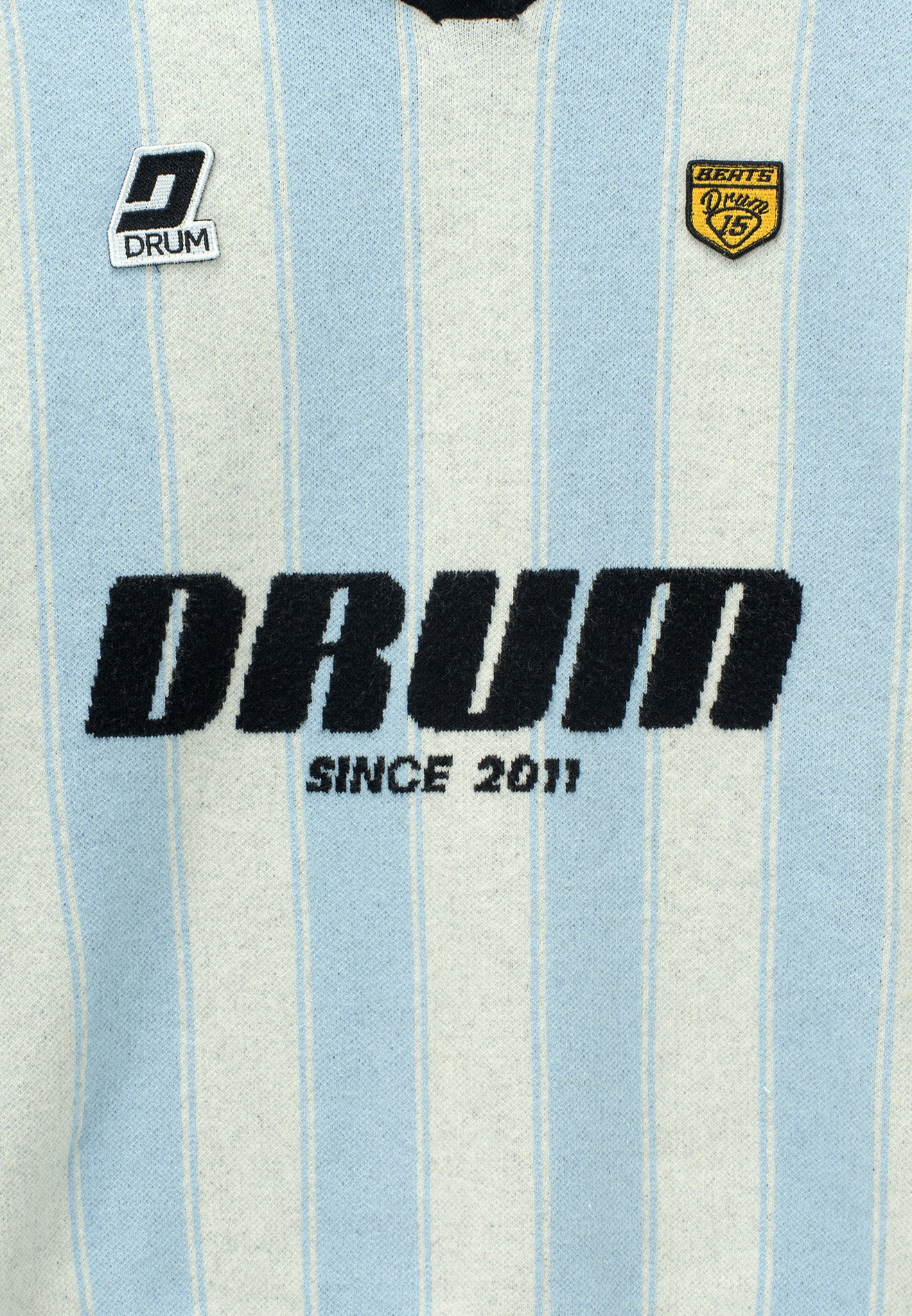 DRUM S. Knitted Polo Jumper- Light Blue