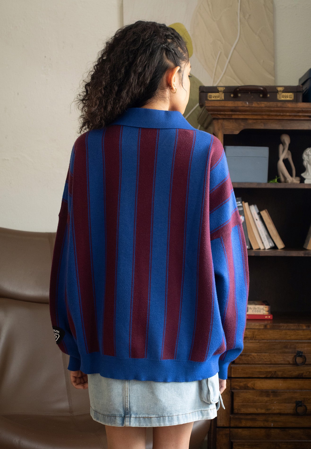 DRUM S. Knitted Polo Jumper- Maroon