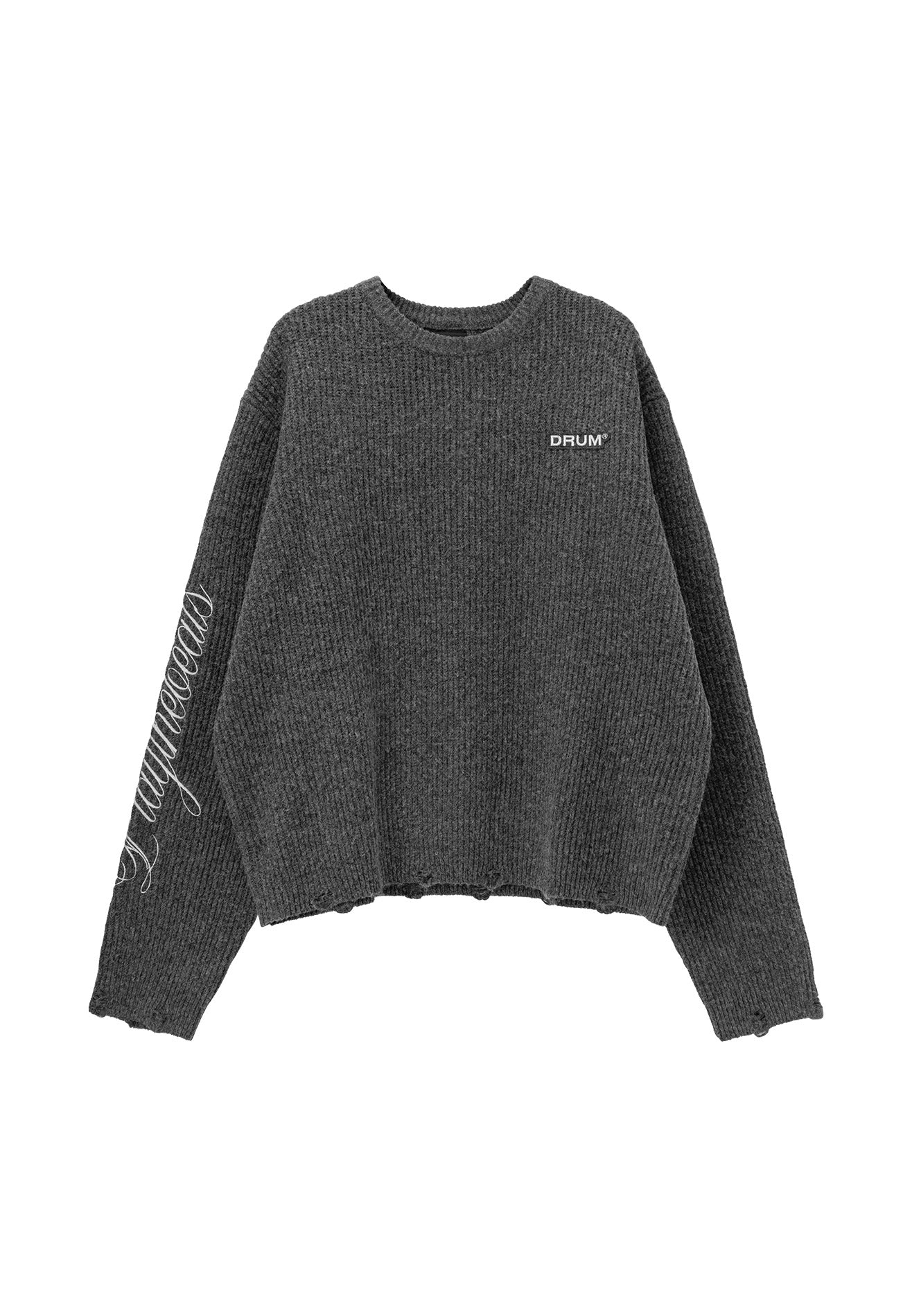 DRUM S. 80's Workshop Edition Knitted Jumper- Dark Grey