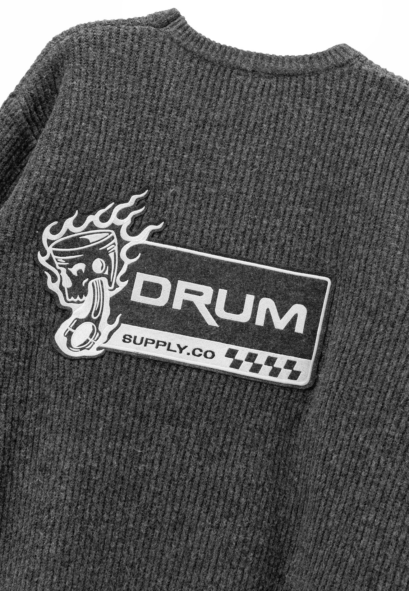 DRUM S. 80's Workshop Edition Knitted Jumper- Dark Grey