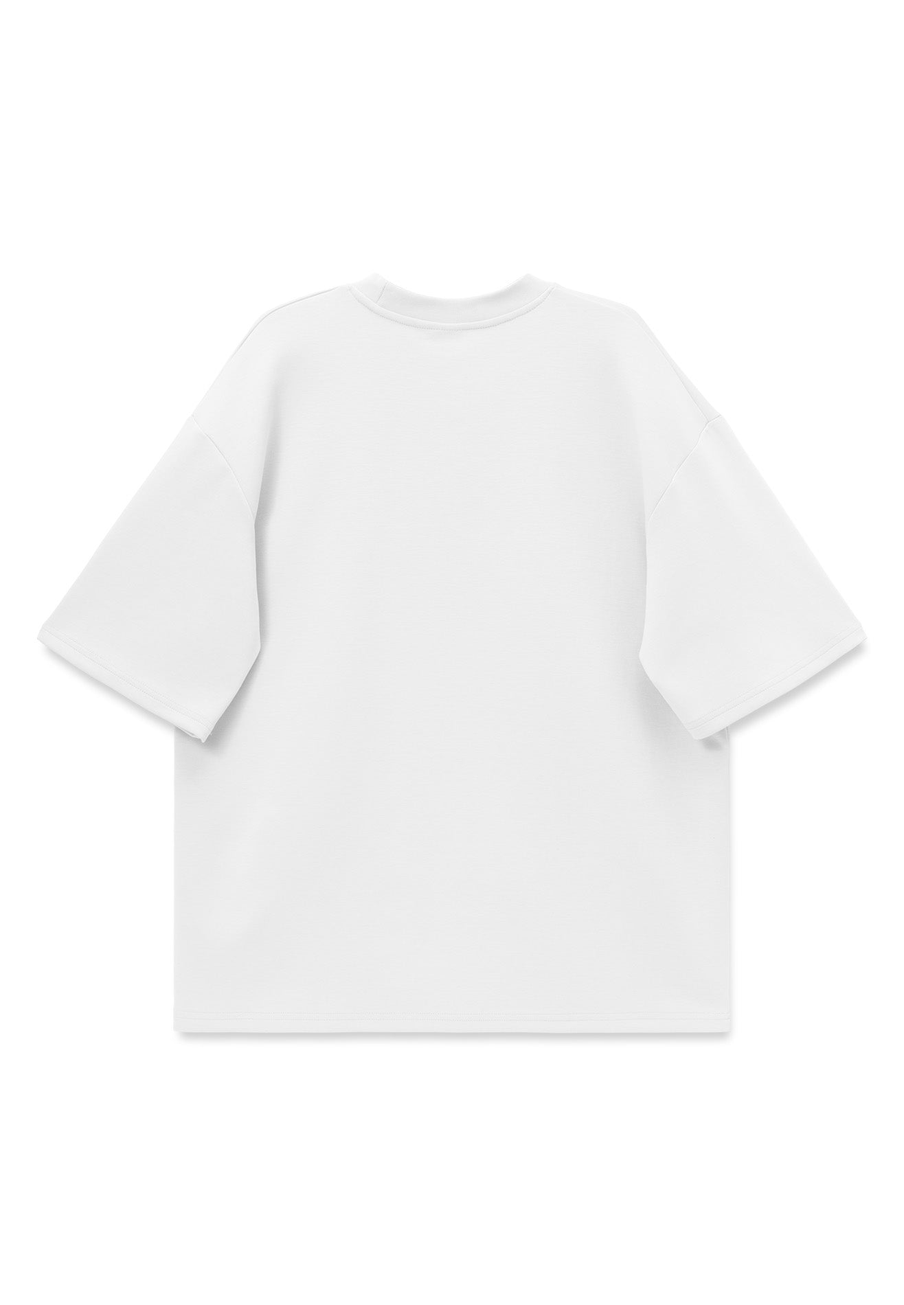 DRUM E. No Cap Logo Puff Print Oversized Tee- White