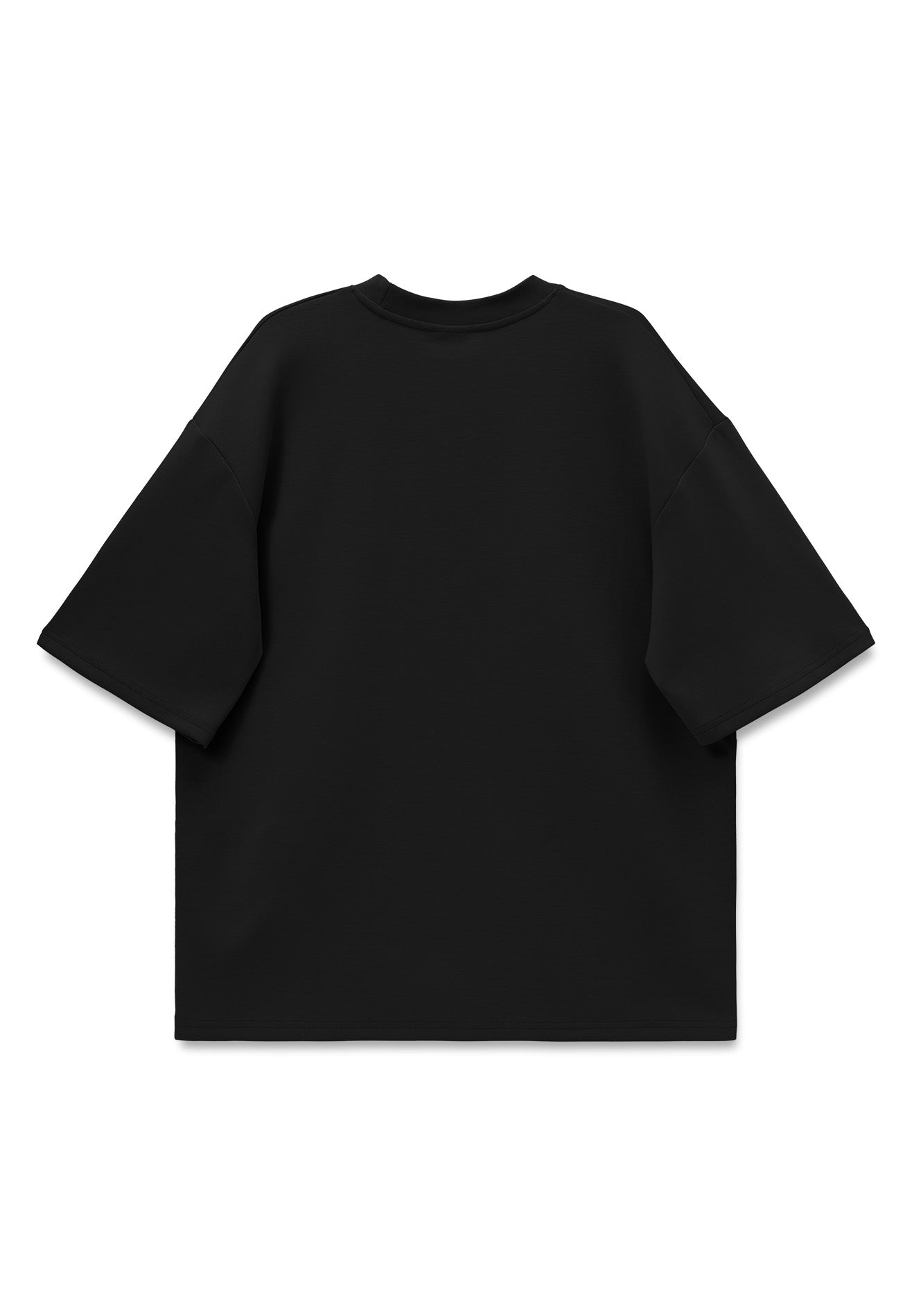 DRUM E. No Cap Logo Puff Print Oversized Tee- Black
