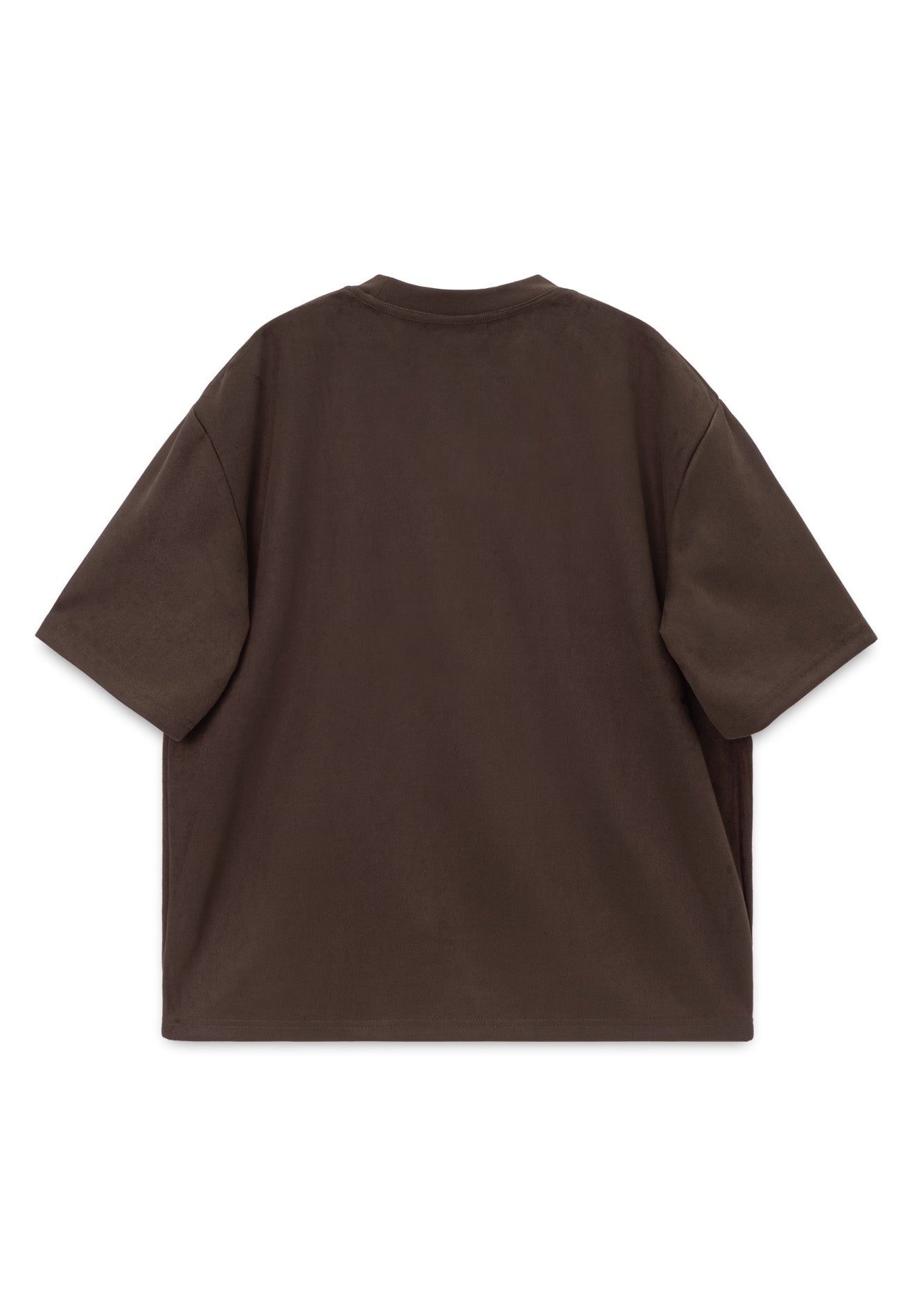DRUM E. Logo Embossed Velvety Oversized Tee- Brown