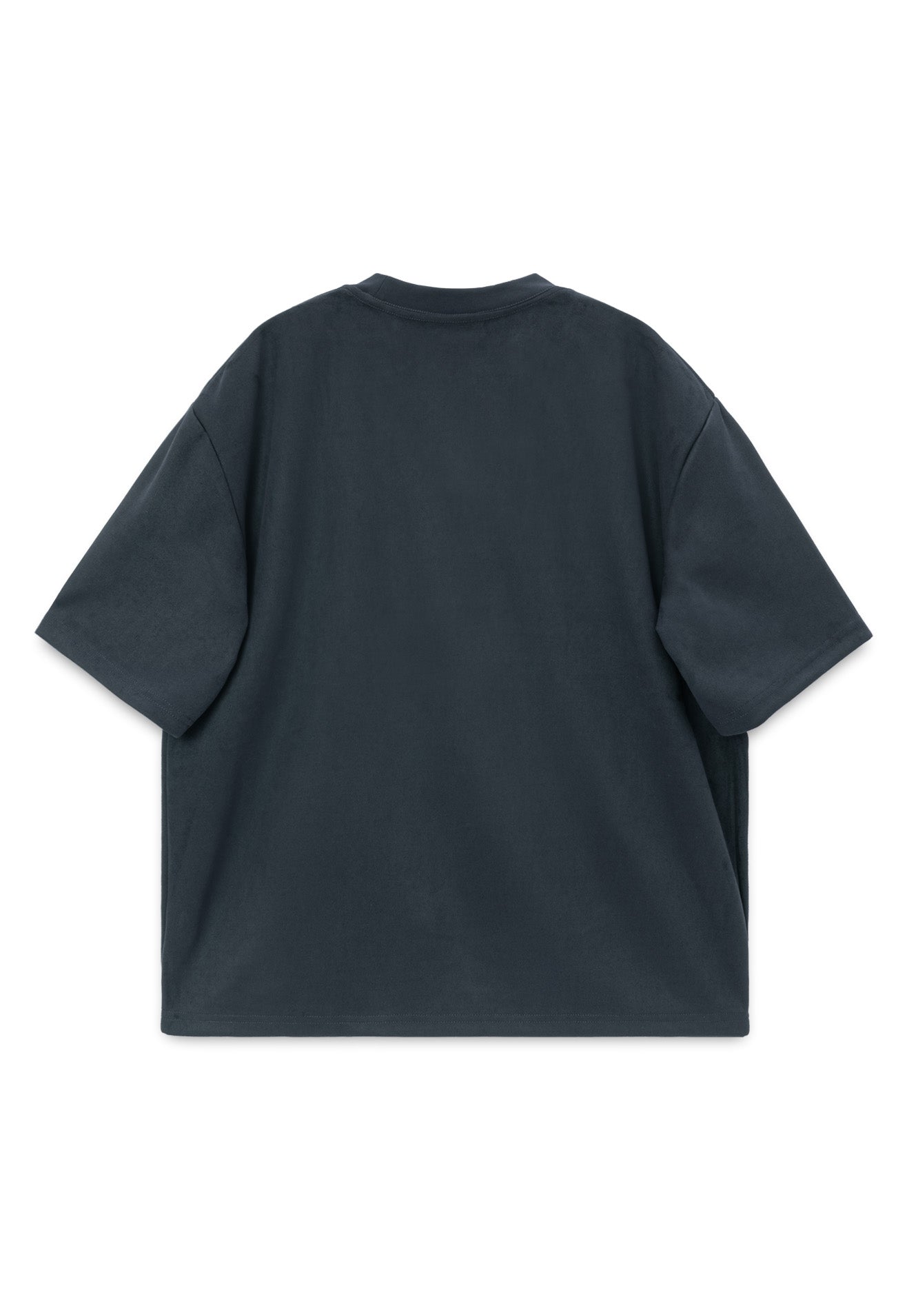 DRUM E. Logo Embossed Velvety Oversized Tee- Navy