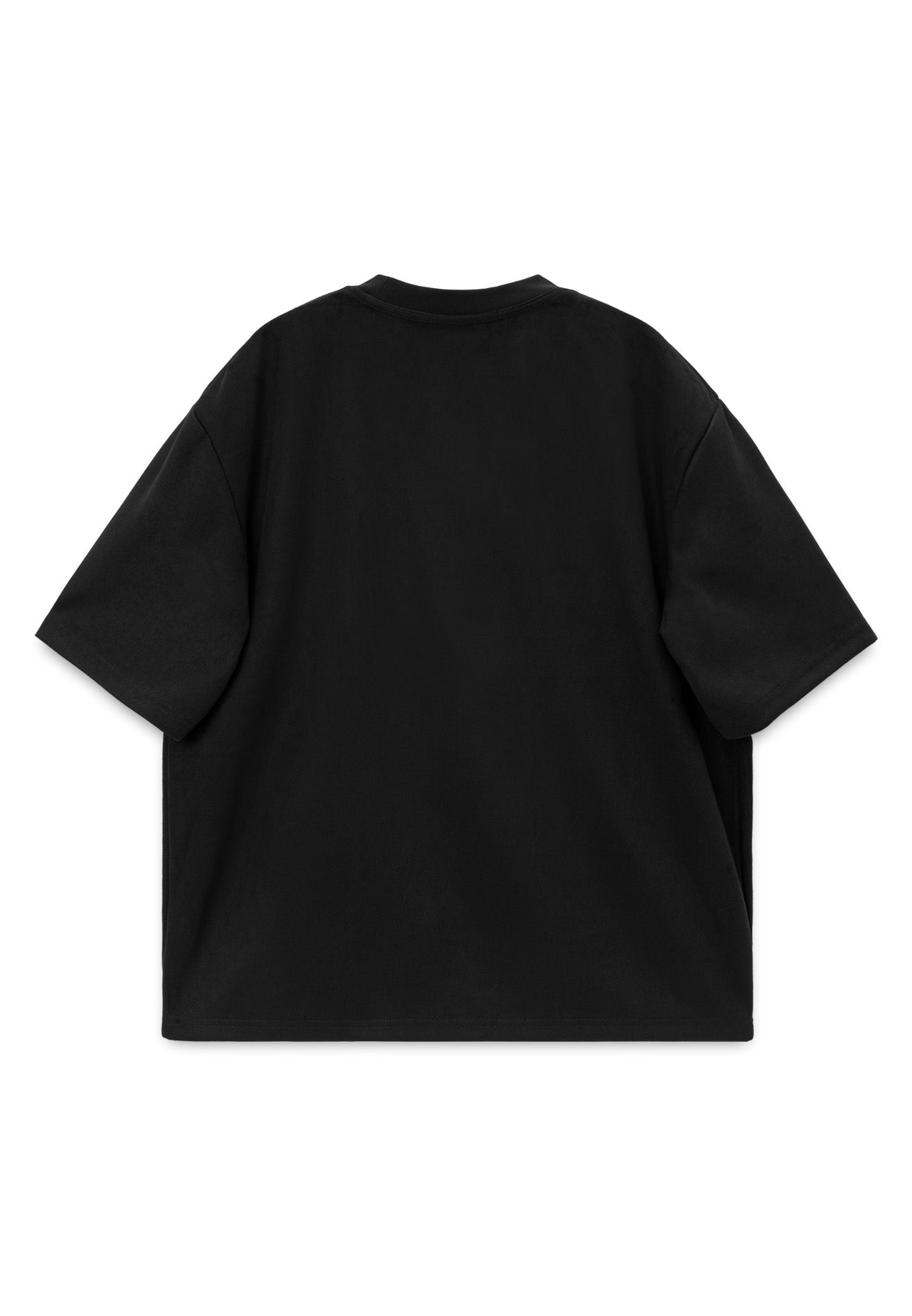 DRUM E. Logo Embossed Velvety Oversized Tee- Black