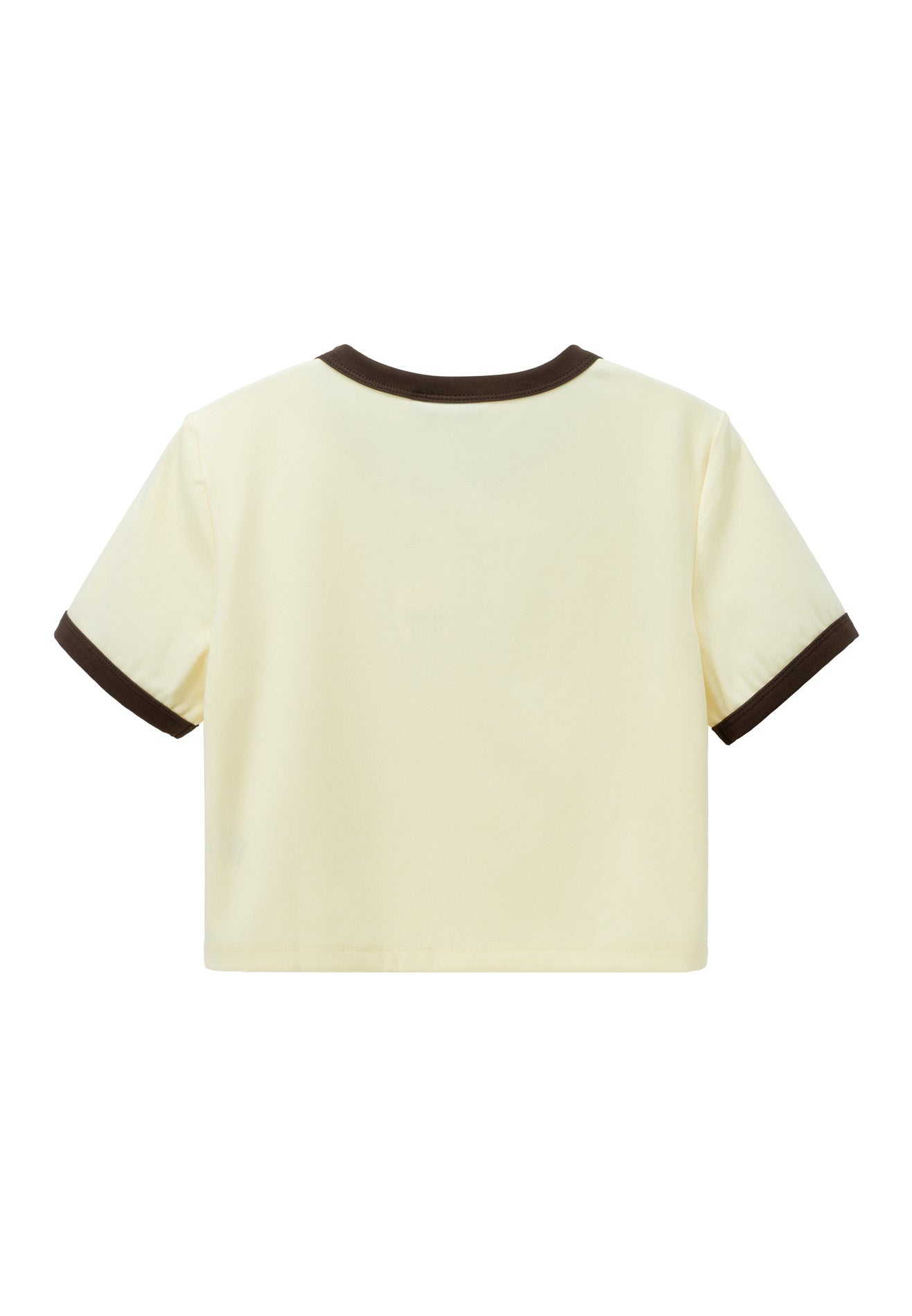 DRUM E. Women Logo Print Crop Top- Beige