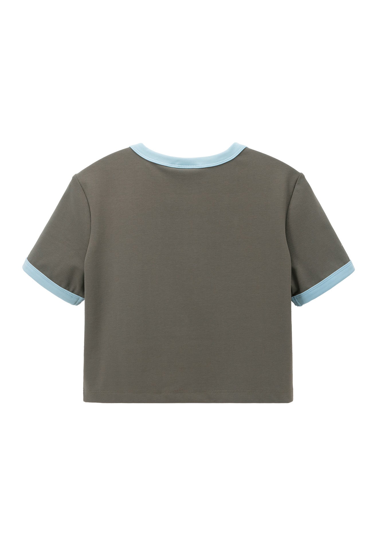 DRUM E. Women Logo Print Crop Top- Grey