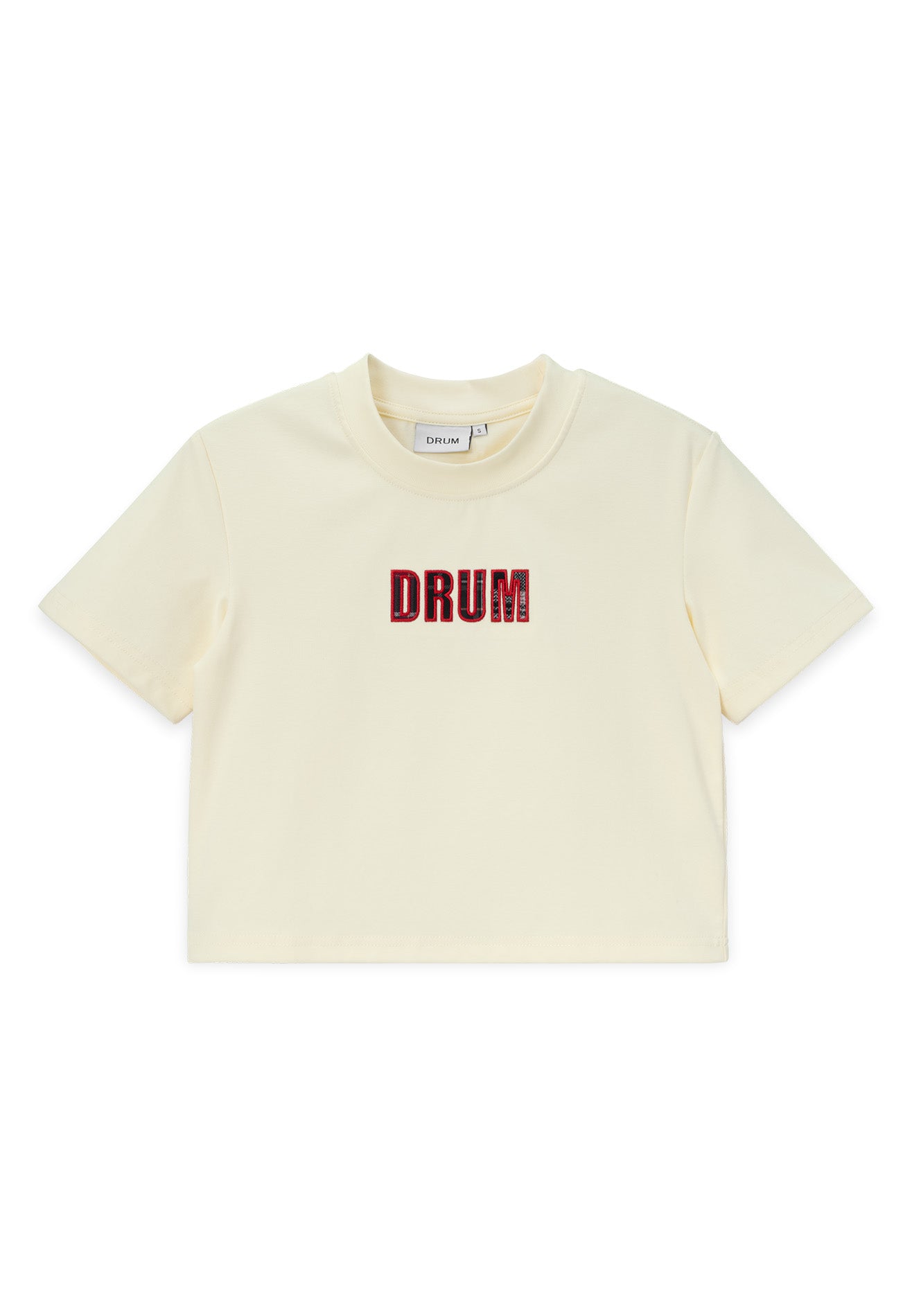 DRUM E. Women Logo Applique Top- Beige