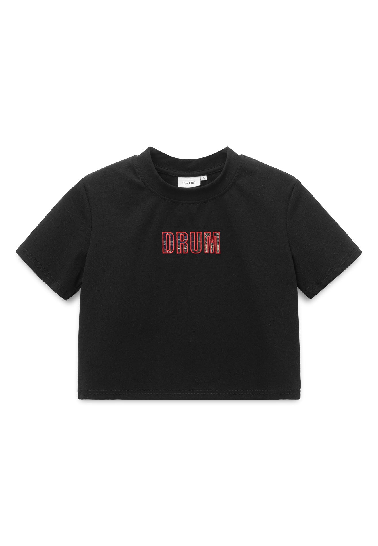 DRUM E. Women Logo Applique Top- Black