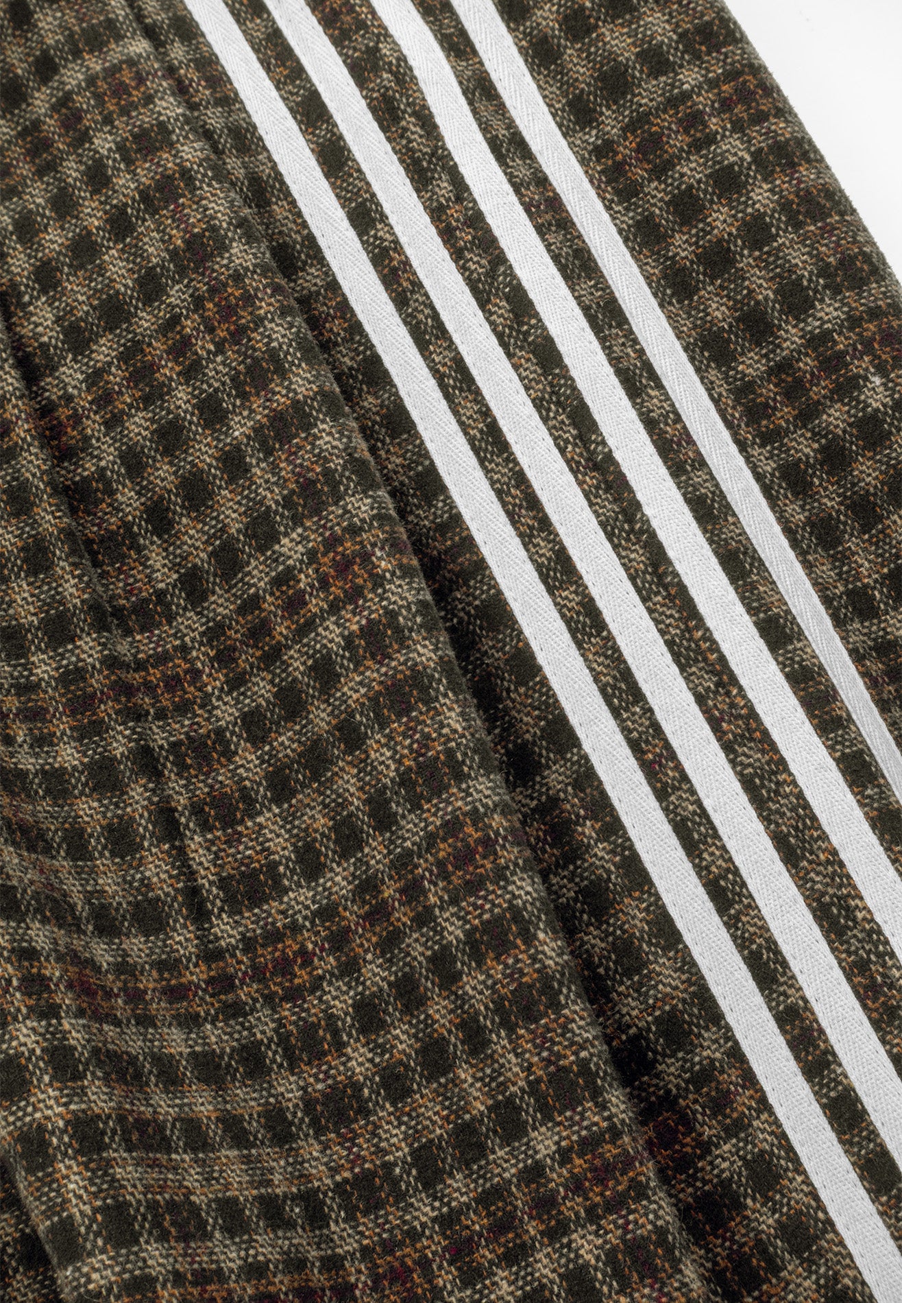 DRUM S. Checkmate Edition Flannel Pleated Long Pants - Brown