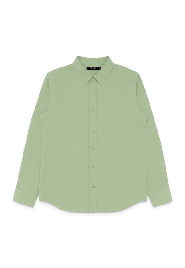 DRUM Smart Casual Long Sleeve Shirt- Pastel Green