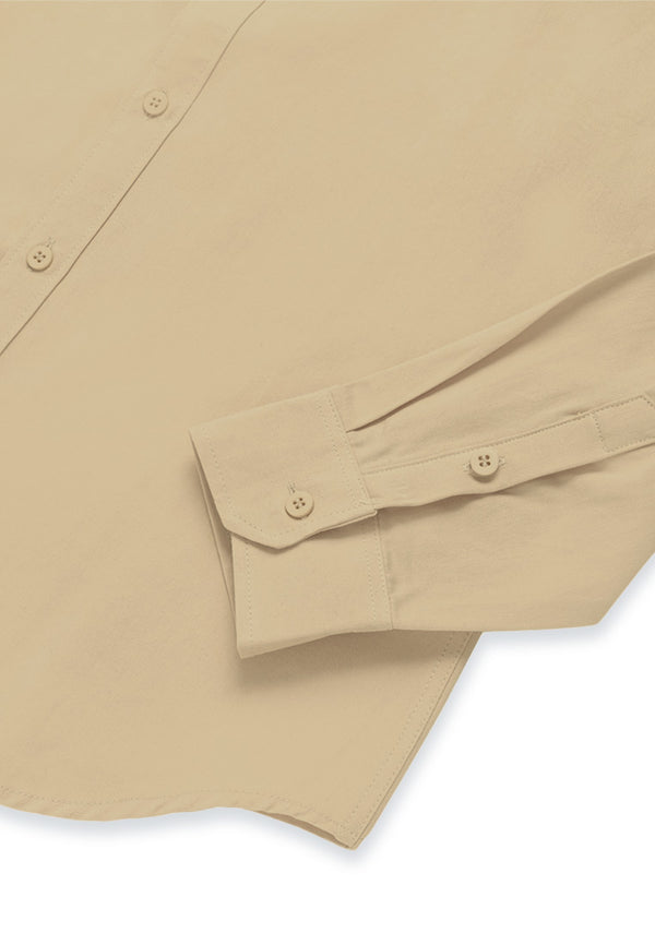 DRUM Smart Casual Long Sleeve Shirt- Khaki