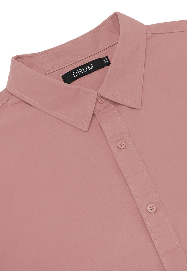 DRUM Smart Casual Long Sleeve Shirt- Pastel Pink