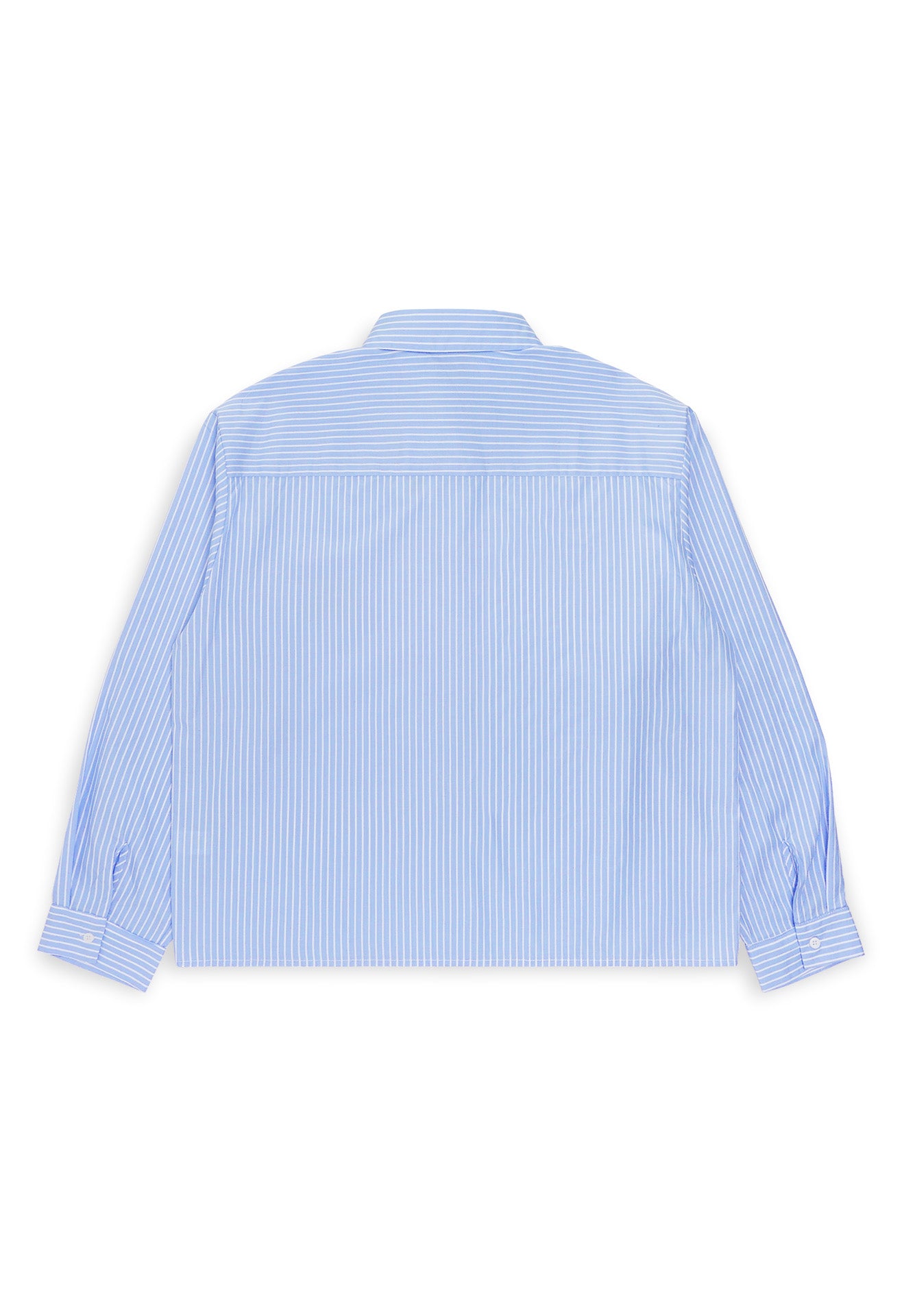 DRUM SELECT Casual Stripe Oversized Long Sleeve Shirt - Light Blue