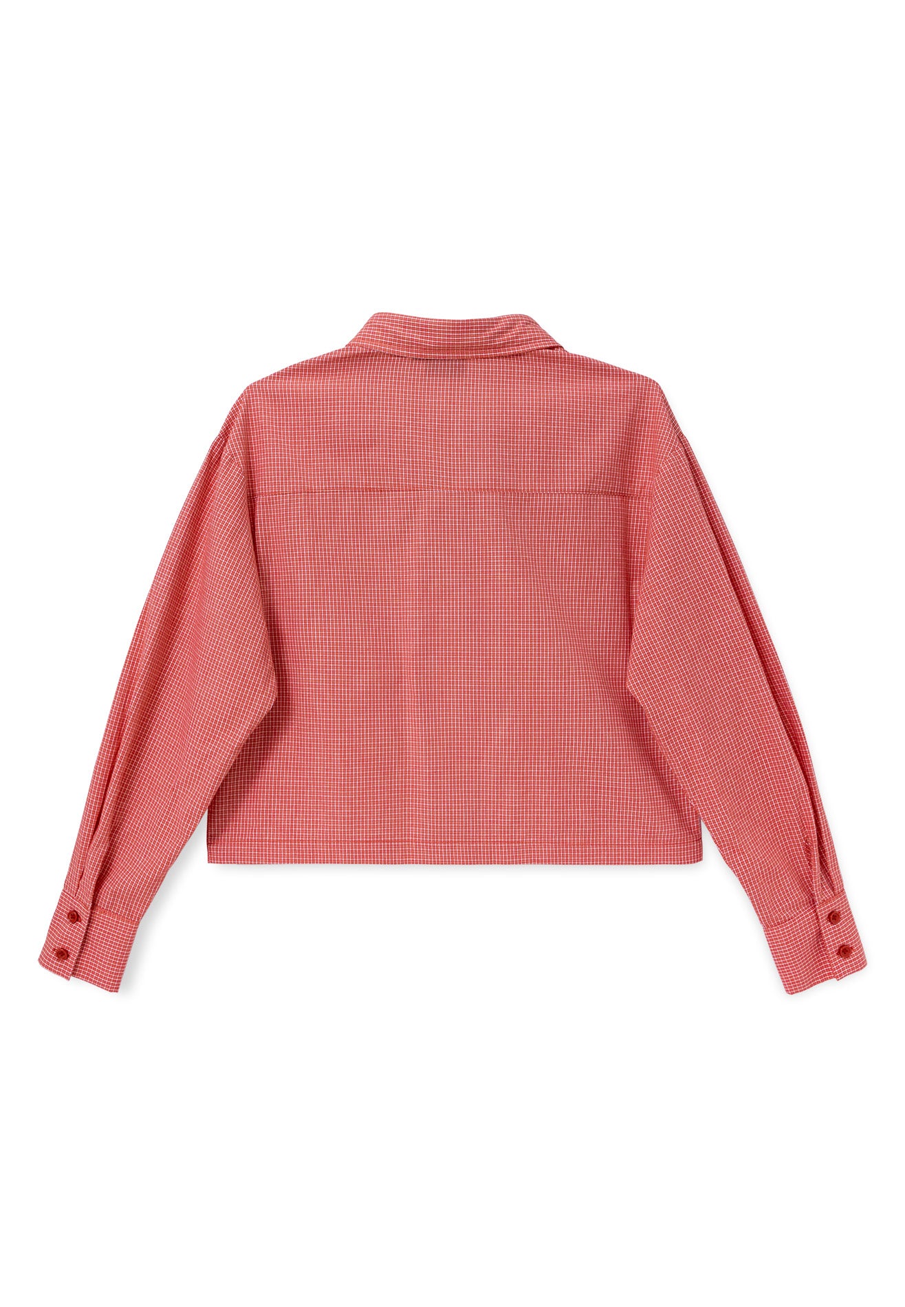 DRUM S. Women Checkmate Edition Long Sleeve Crop Shirt- Red
