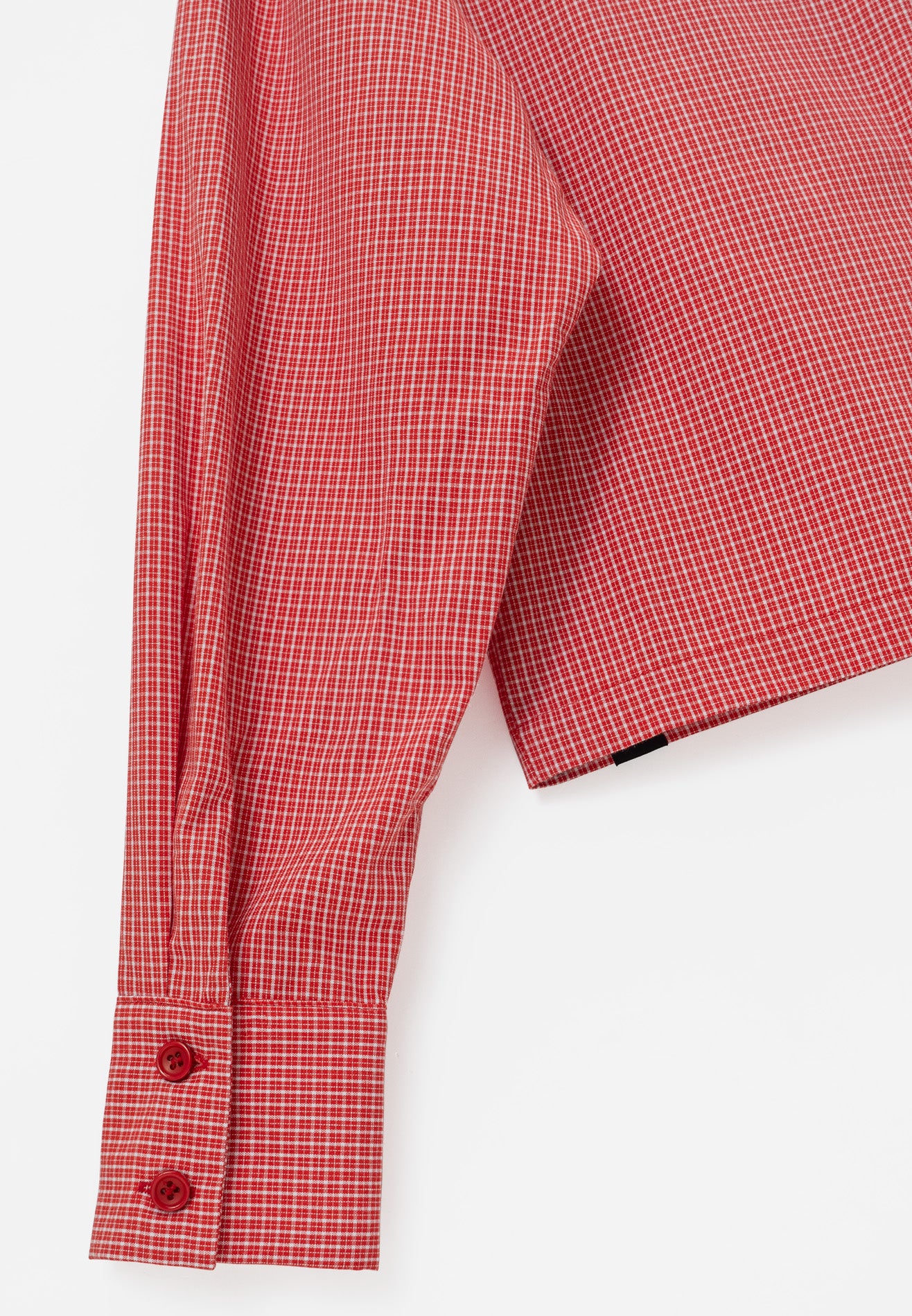 DRUM S. Women Checkmate Edition Long Sleeve Crop Shirt- Red