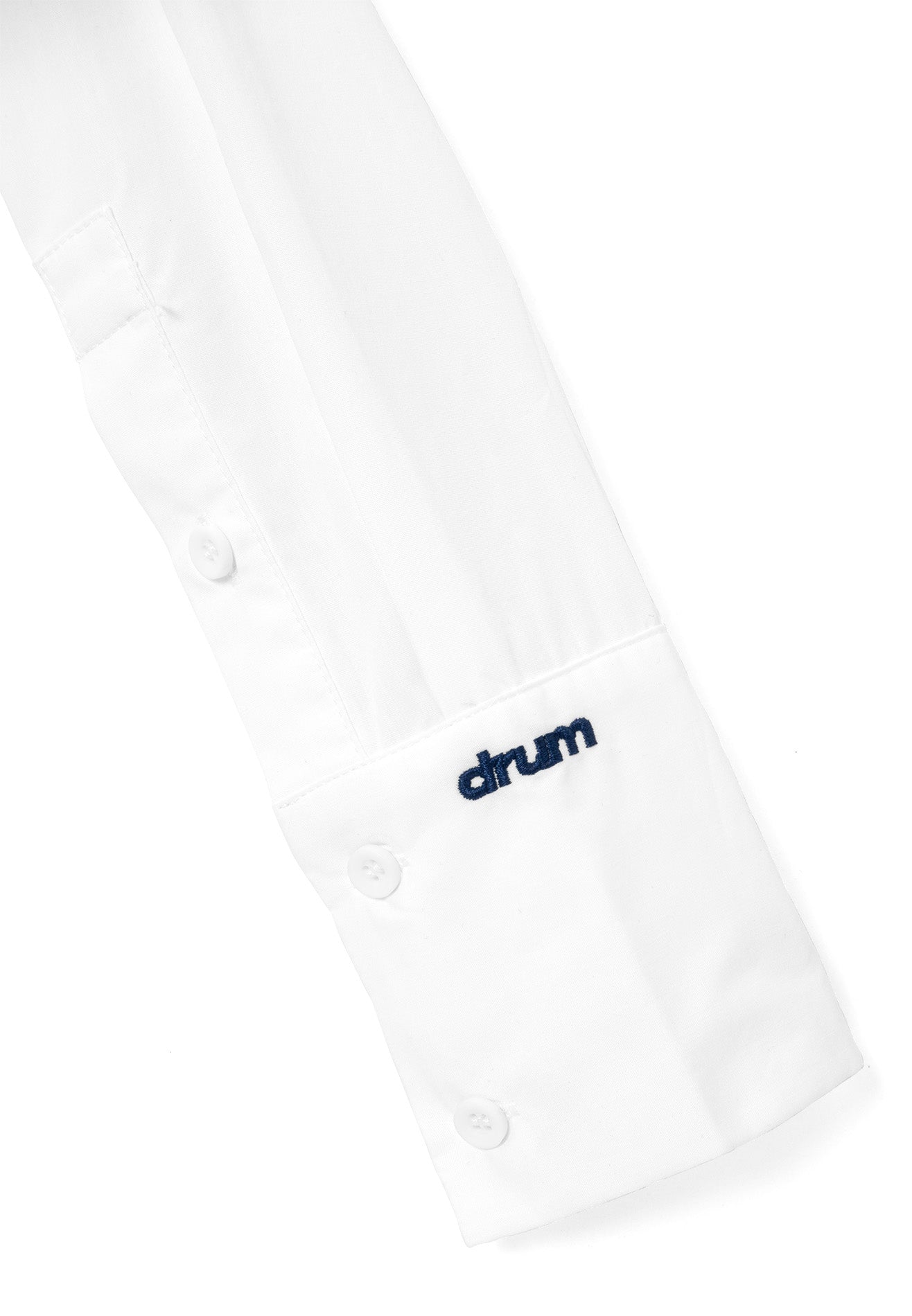 DRUM S. Women Slogan Embroidery Long Sleeve Shirt- White