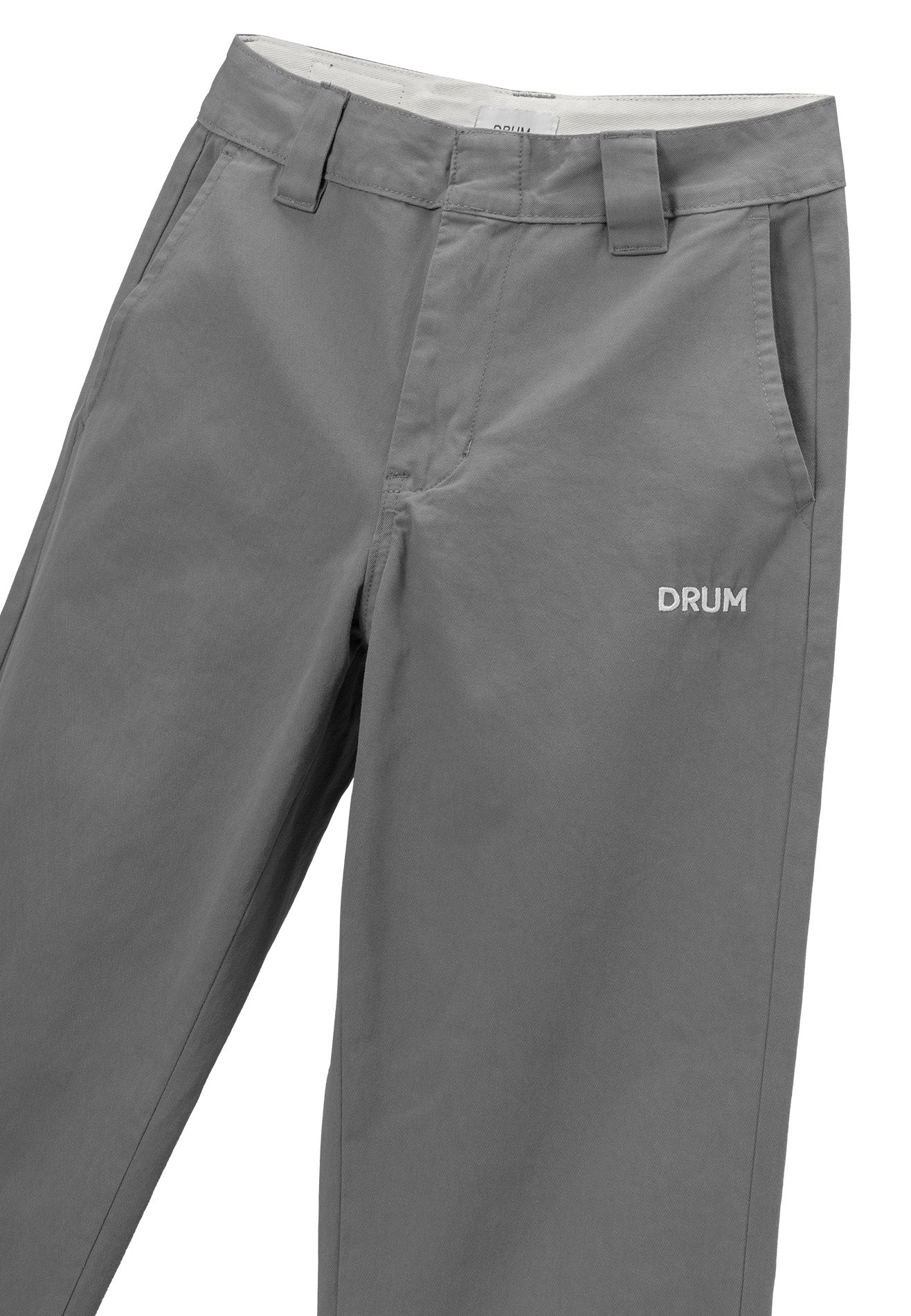 DRUM S. Classic Regular Fit Cotton Pants- Dark Grey