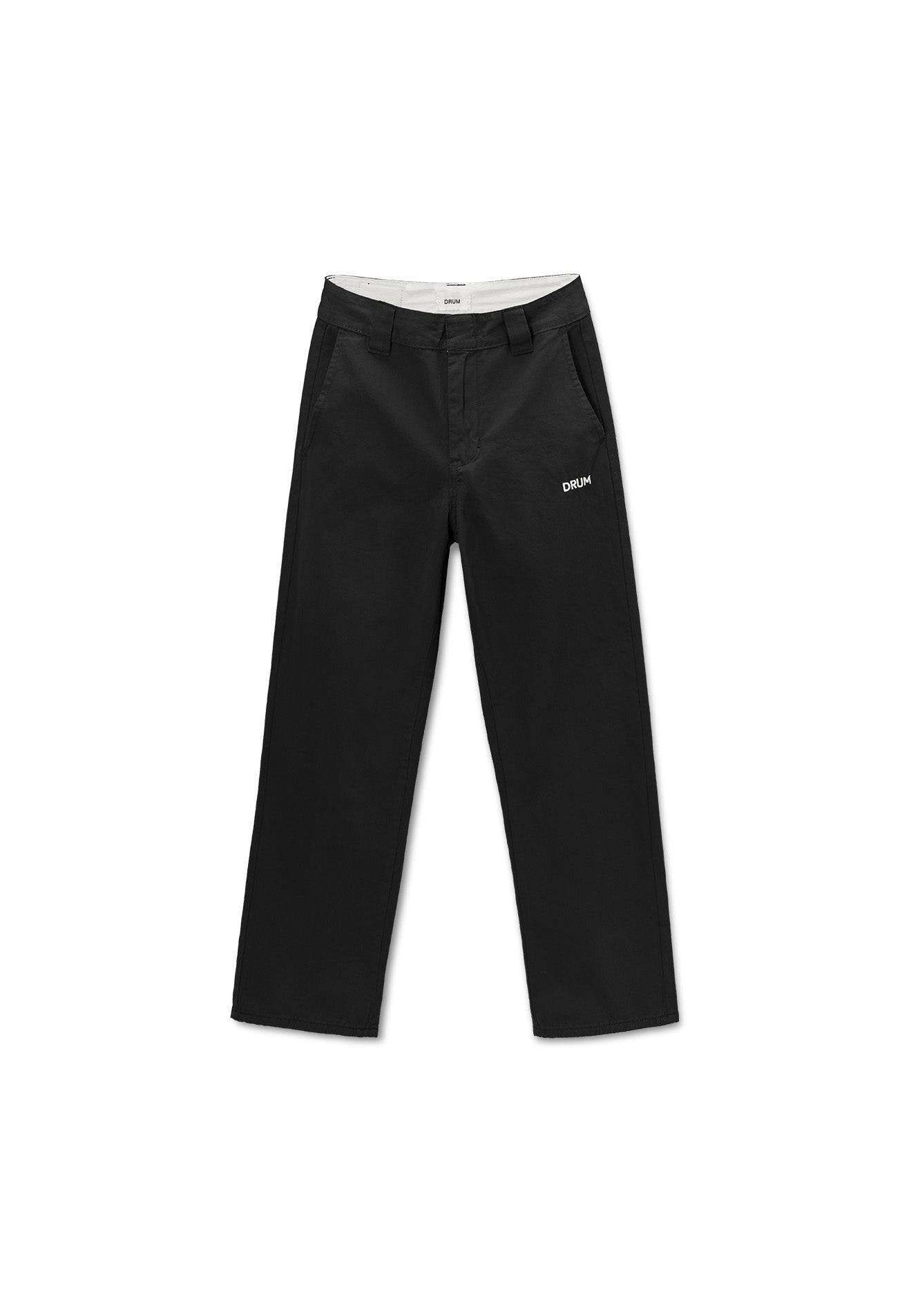 DRUM S. Classic Regular Fit Cotton Pants- Black