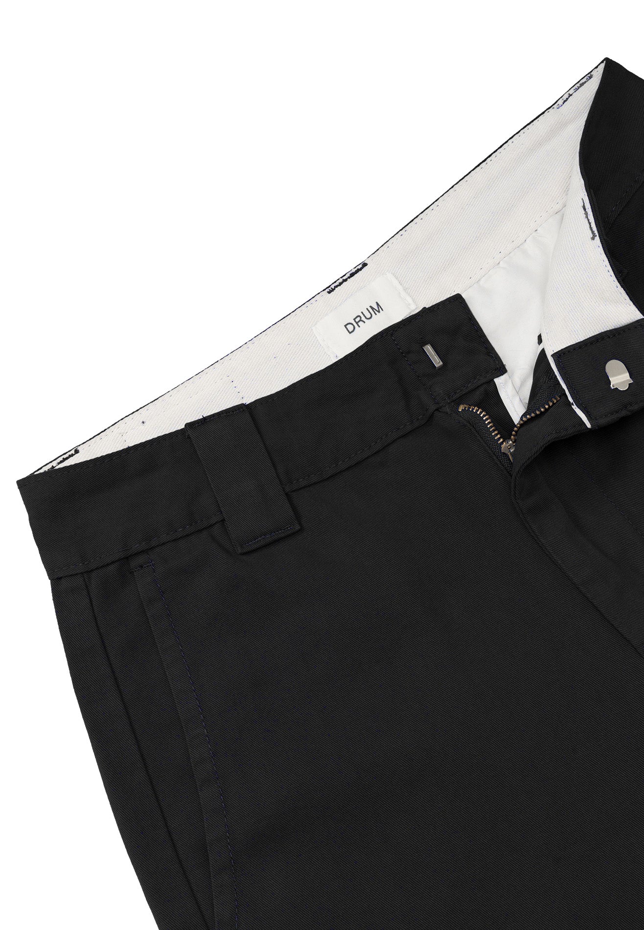 DRUM S. Classic Regular Fit Cotton Pants- Black
