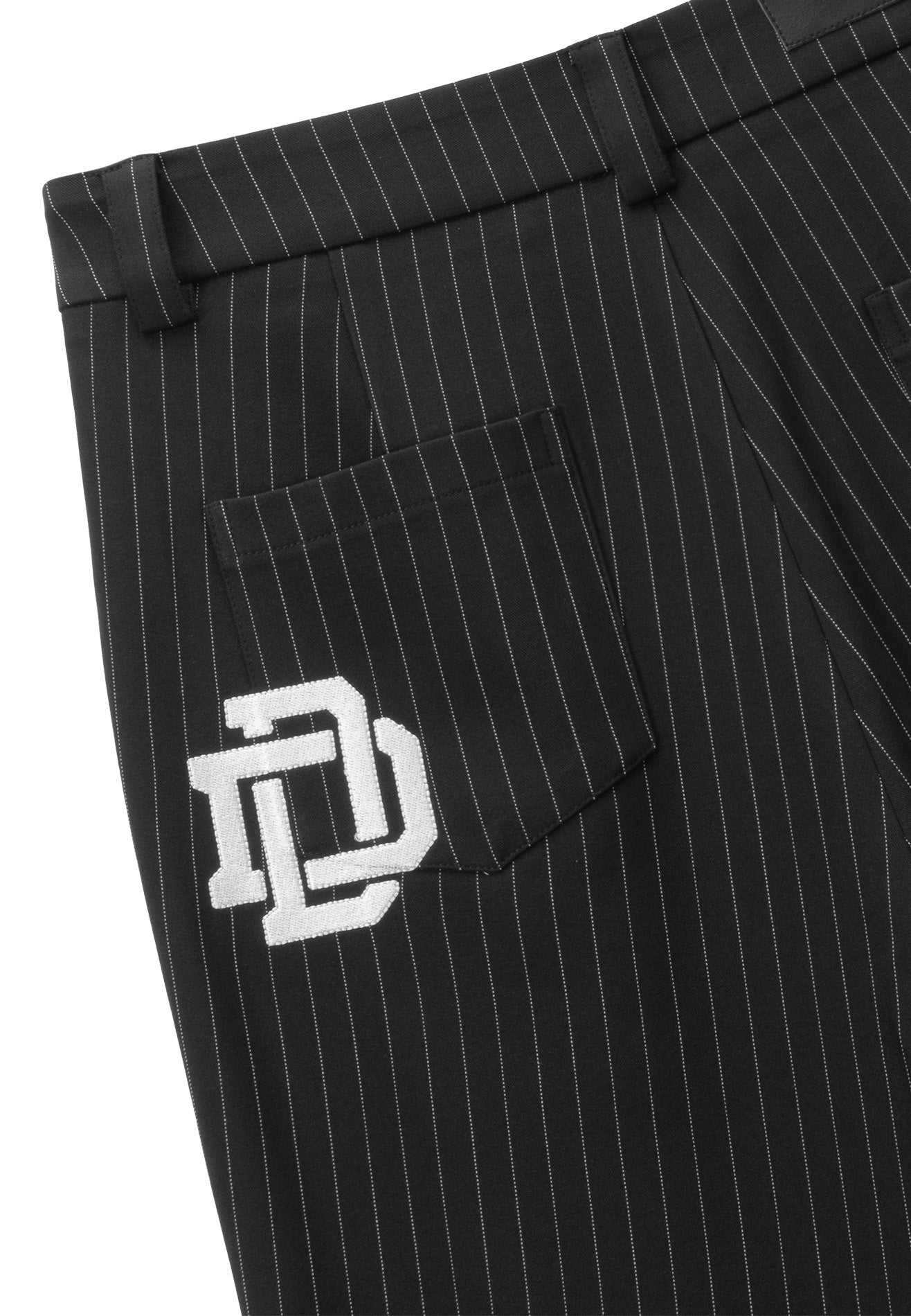 DRUM S. Striped Pleated Pants - Black