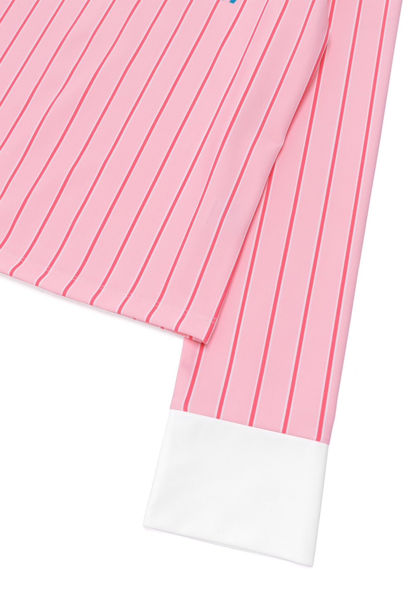 DRUM SELECT Ladies Vertical Stripe Long Sleeve Polo- Pink