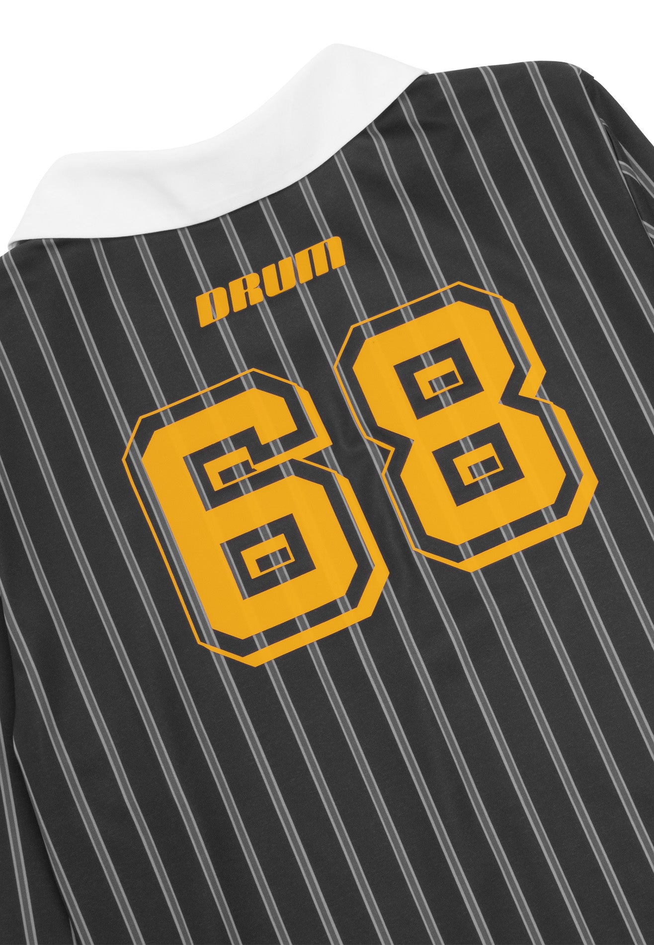 DRUM SELECT Ladies Vertical Stripe Long Sleeve Polo- Dark Grey