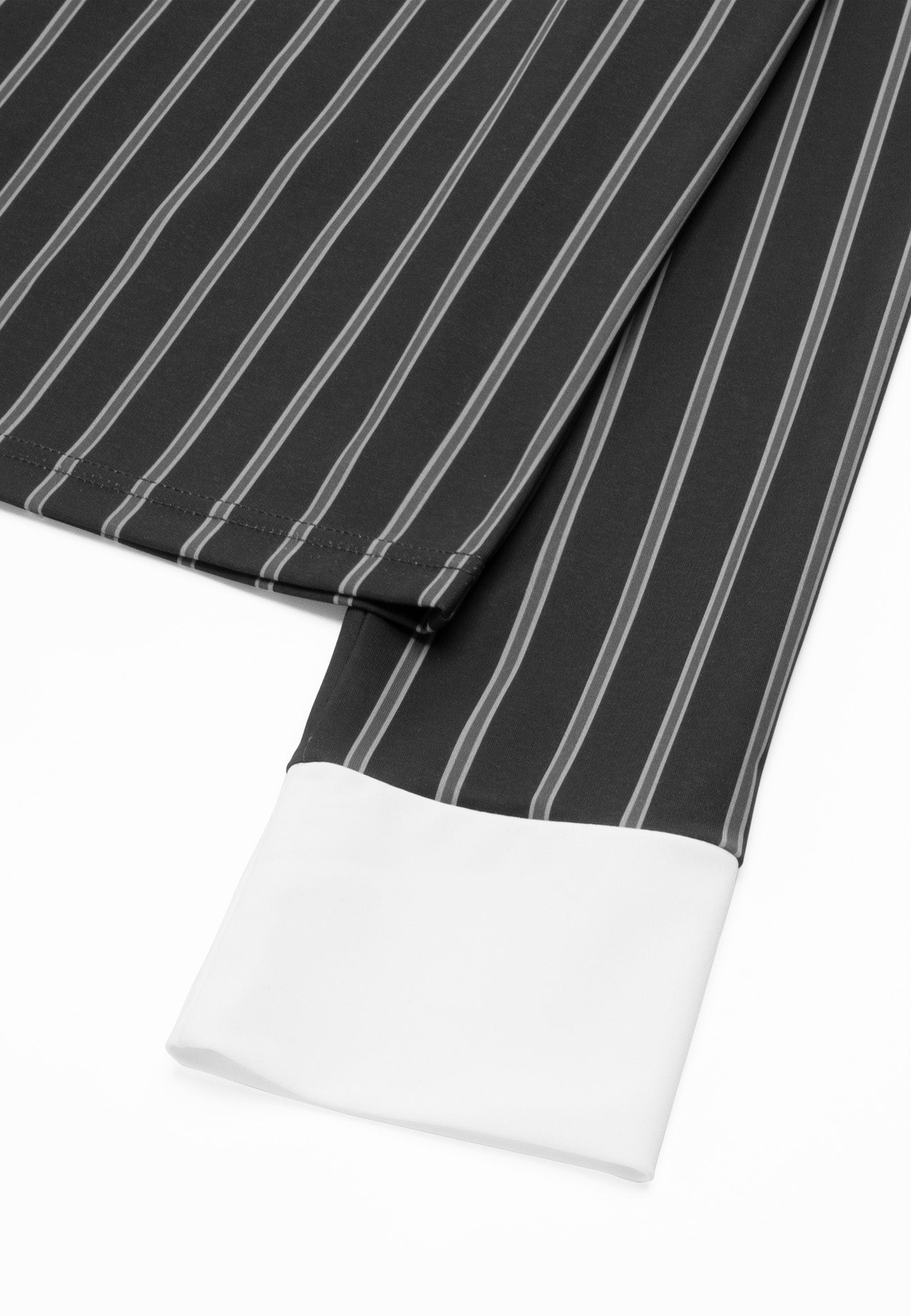 DRUM SELECT Ladies Vertical Stripe Long Sleeve Polo- Dark Grey