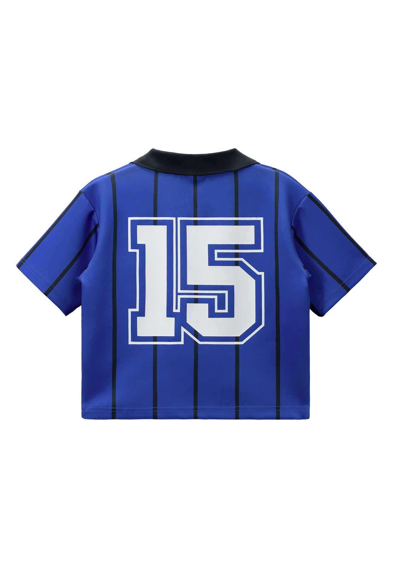 DRUM S. Women Stripe Polo Crop Top- Blue