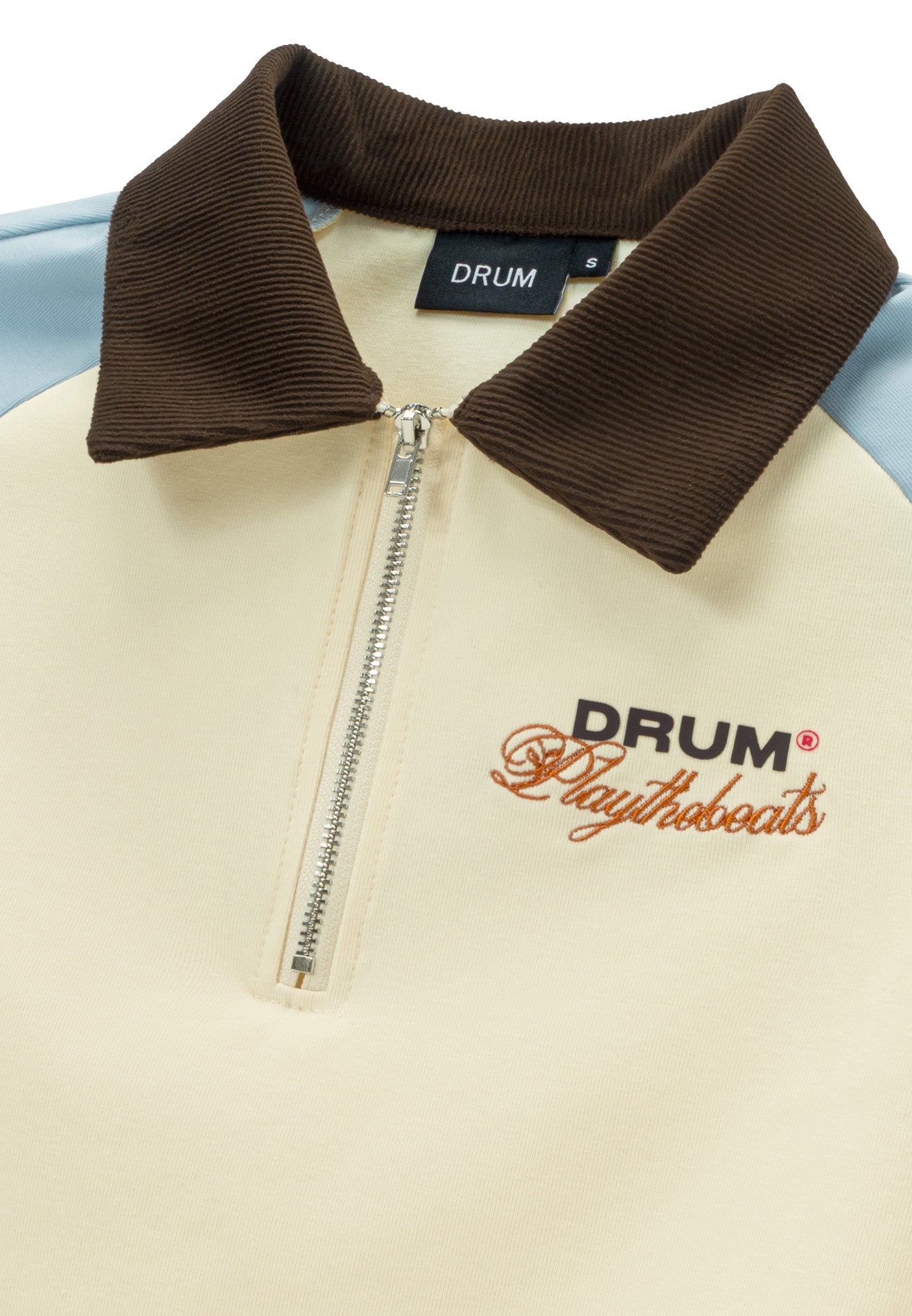 DRUM S. Women Raglan Details Polo Crop Top- Beige