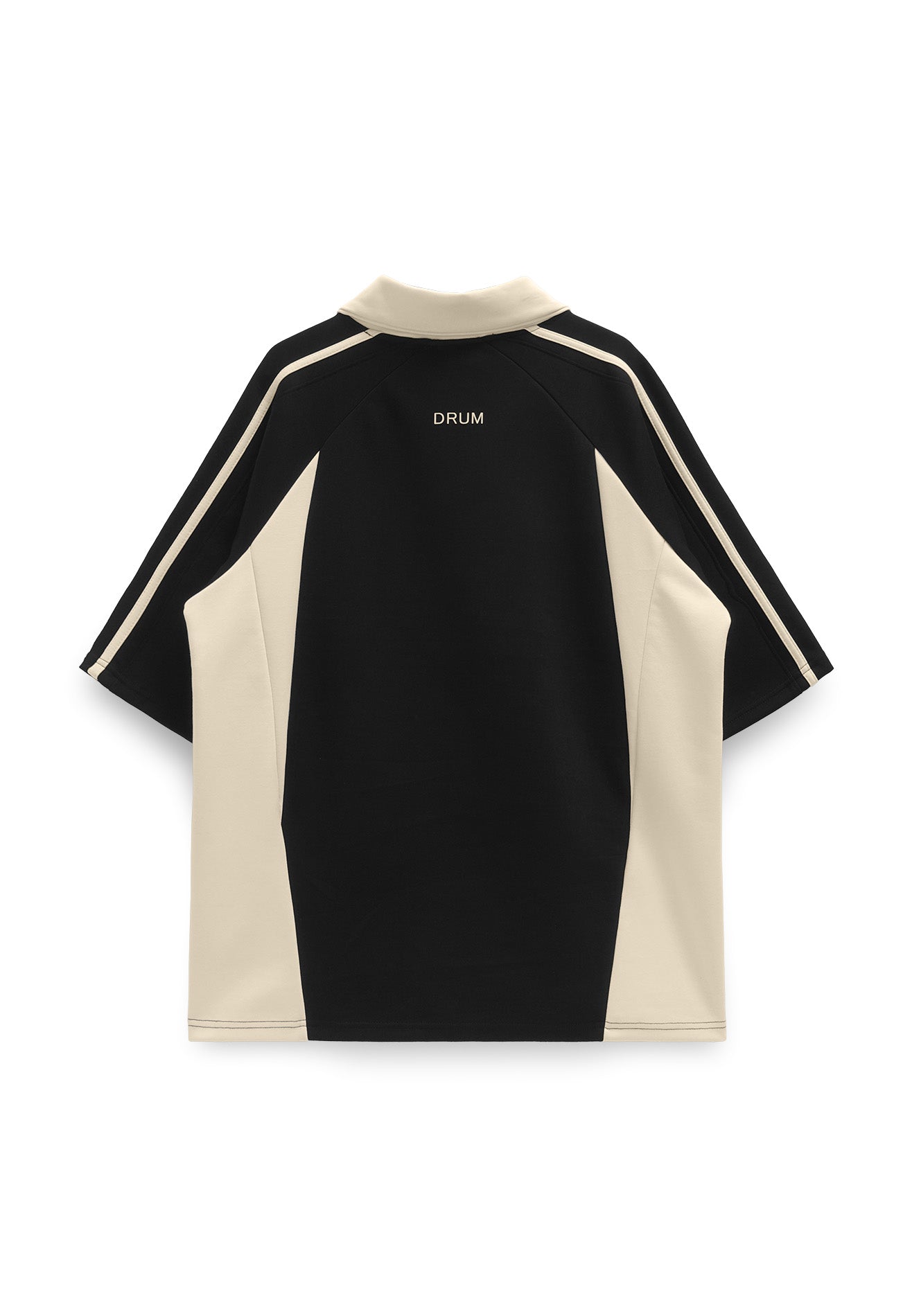 DRUM SELECT Cut & Sew Polo Tee - Black