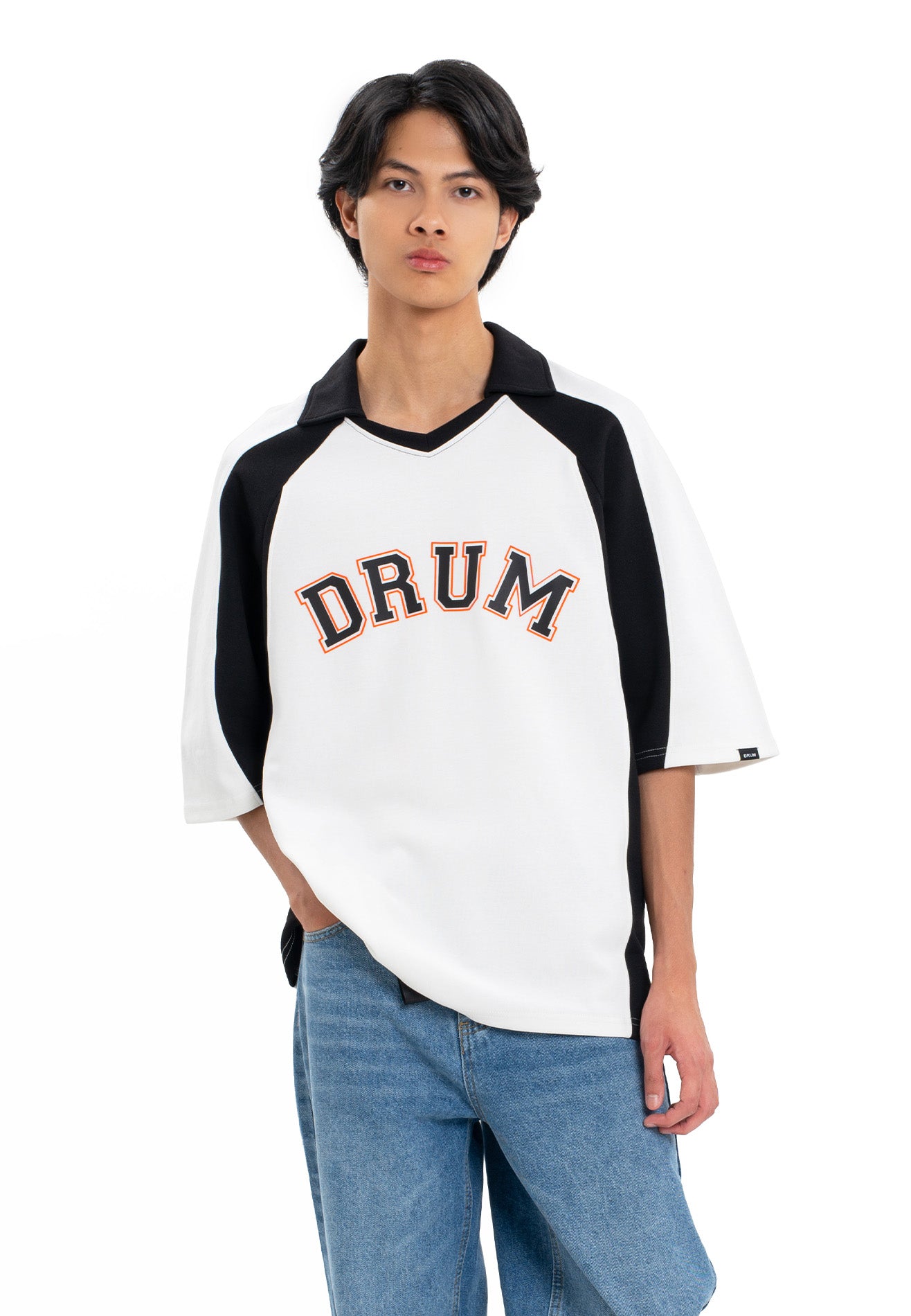 SELECT High Density Print 28 Polo Tee - White