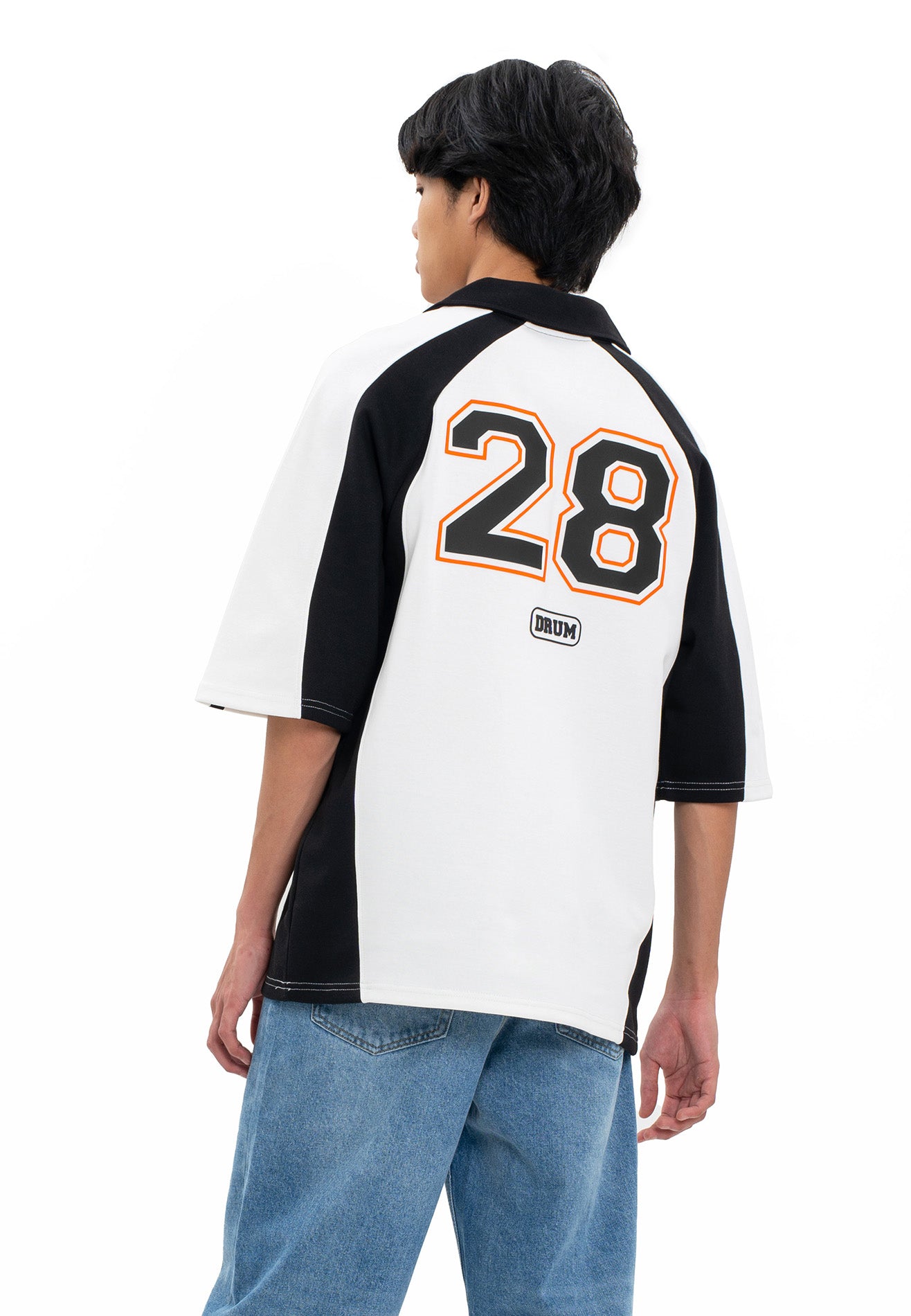 SELECT High Density Print 28 Polo Tee - White