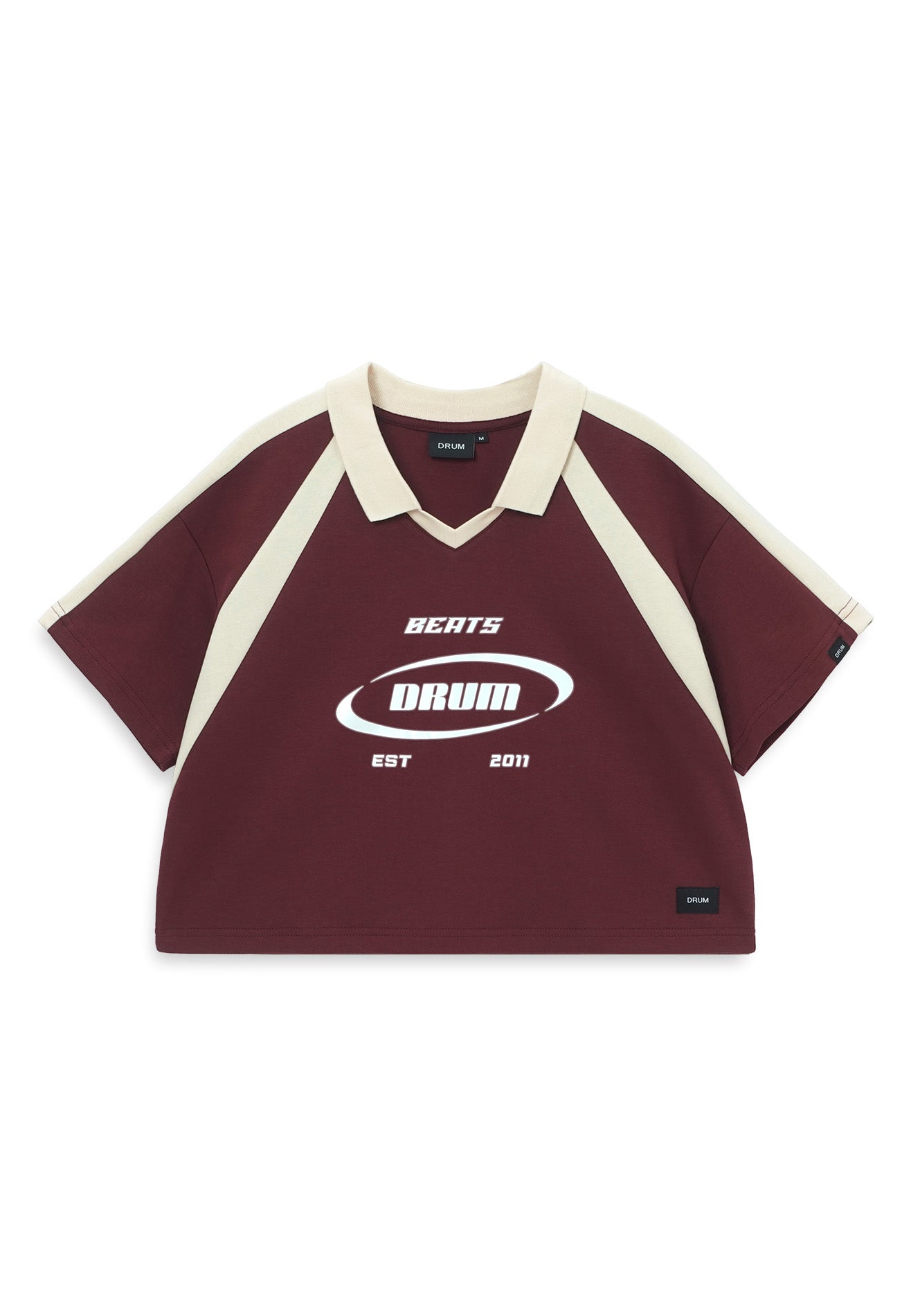 SELECT Women Racing Collection Polo Crop Top- Maroon